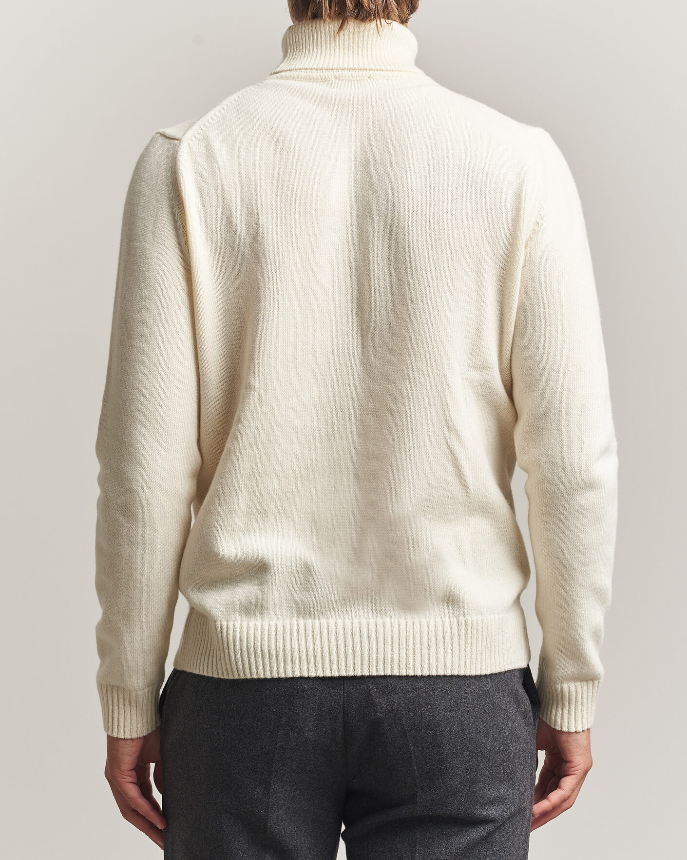 Mies | Puserot | Stenströms | Brushed Merino Rollneck Off White