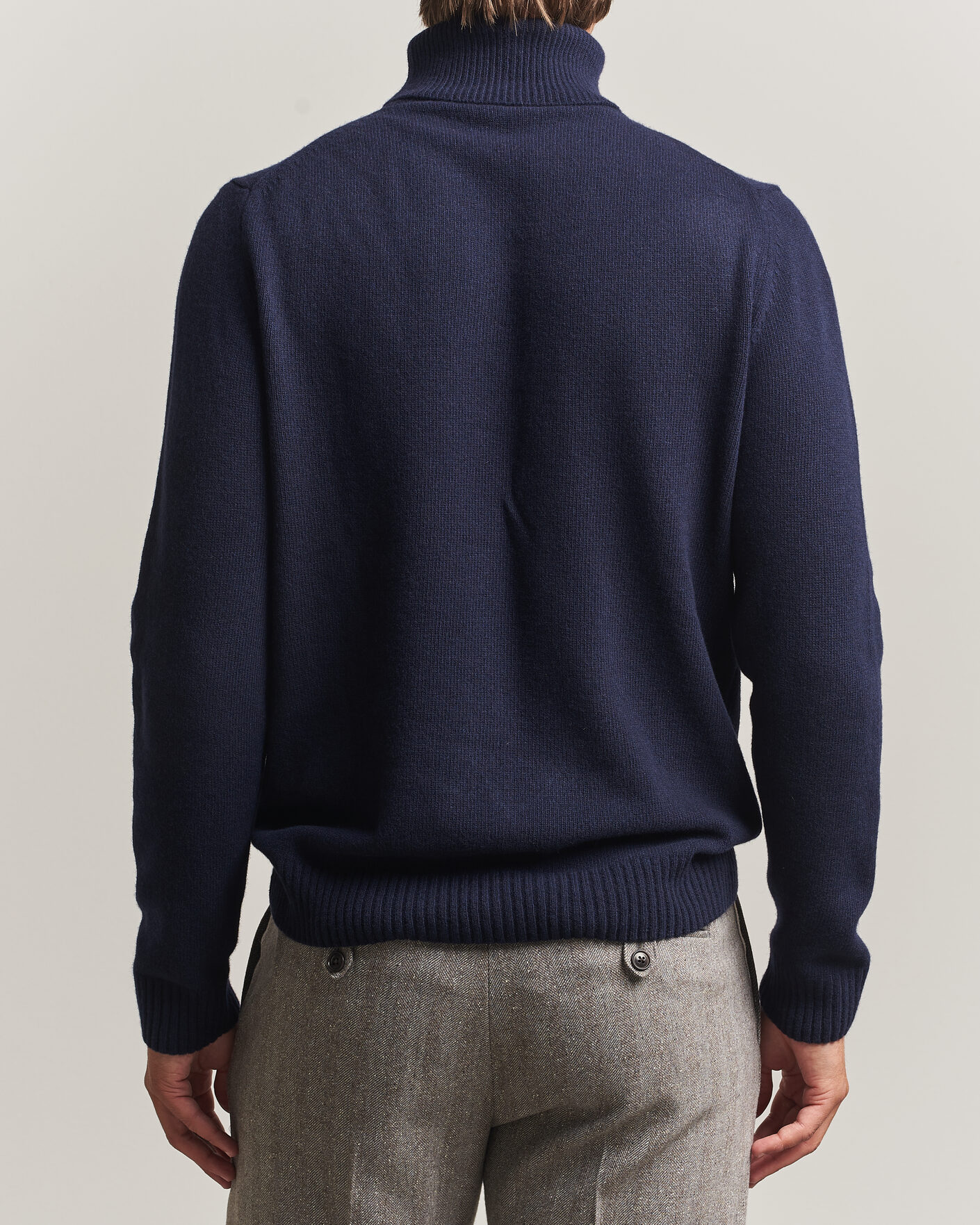 Mies | Puserot | Stenströms | Brushed Merino Rollneck Navy