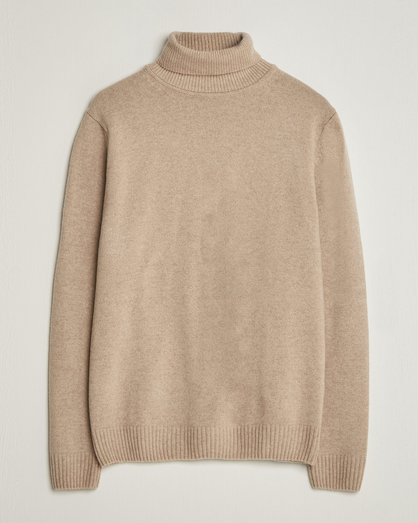 Mies | Puserot | Stenströms | Brushed Merino Rollneck Beige