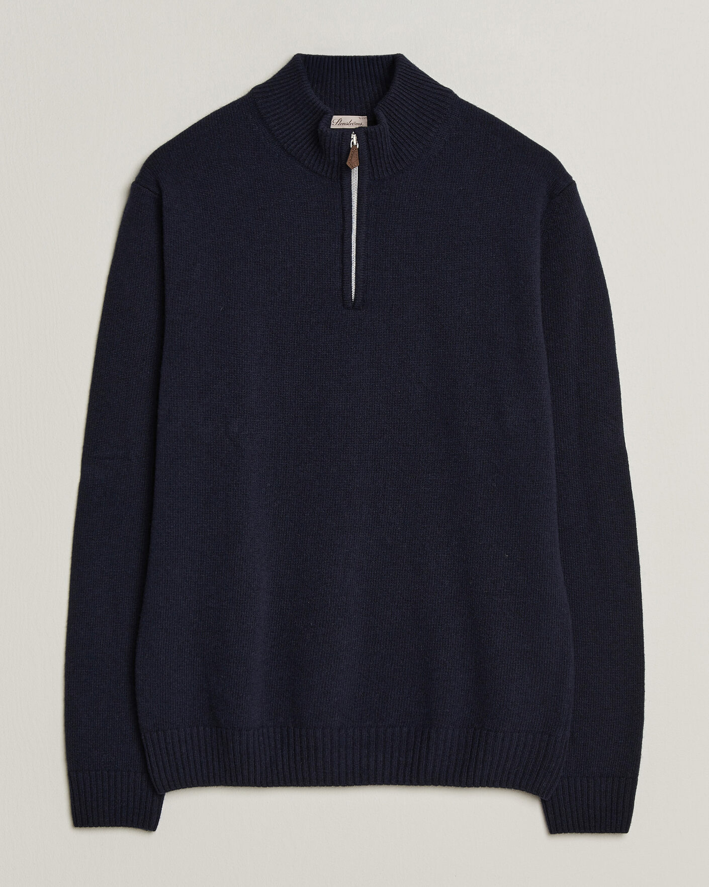 Mies | Puserot | Stenströms | Brushed Merino Half-Zip Navy