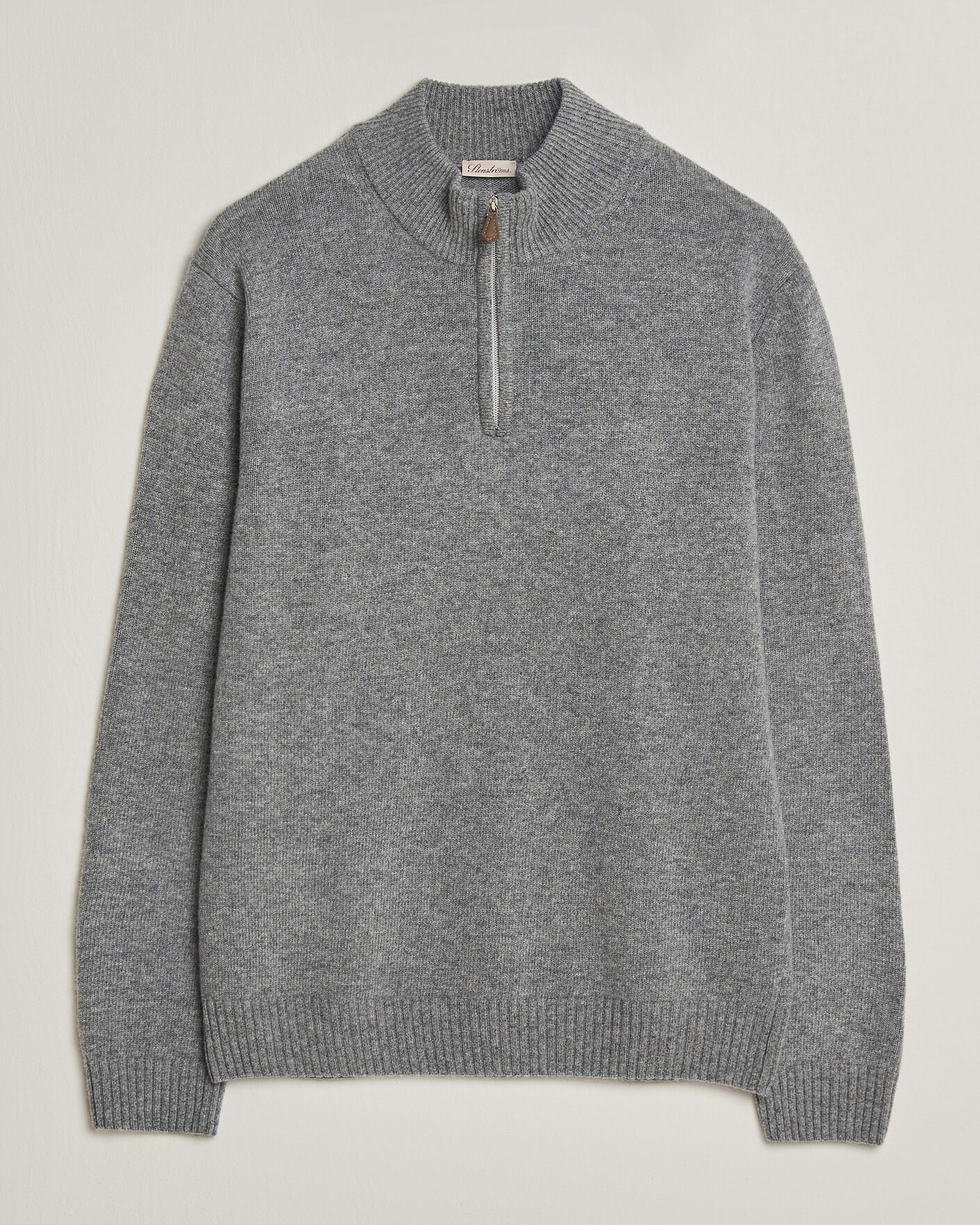 Mies | Puserot | Stenströms | Brushed Merino Half-Zip Grey
