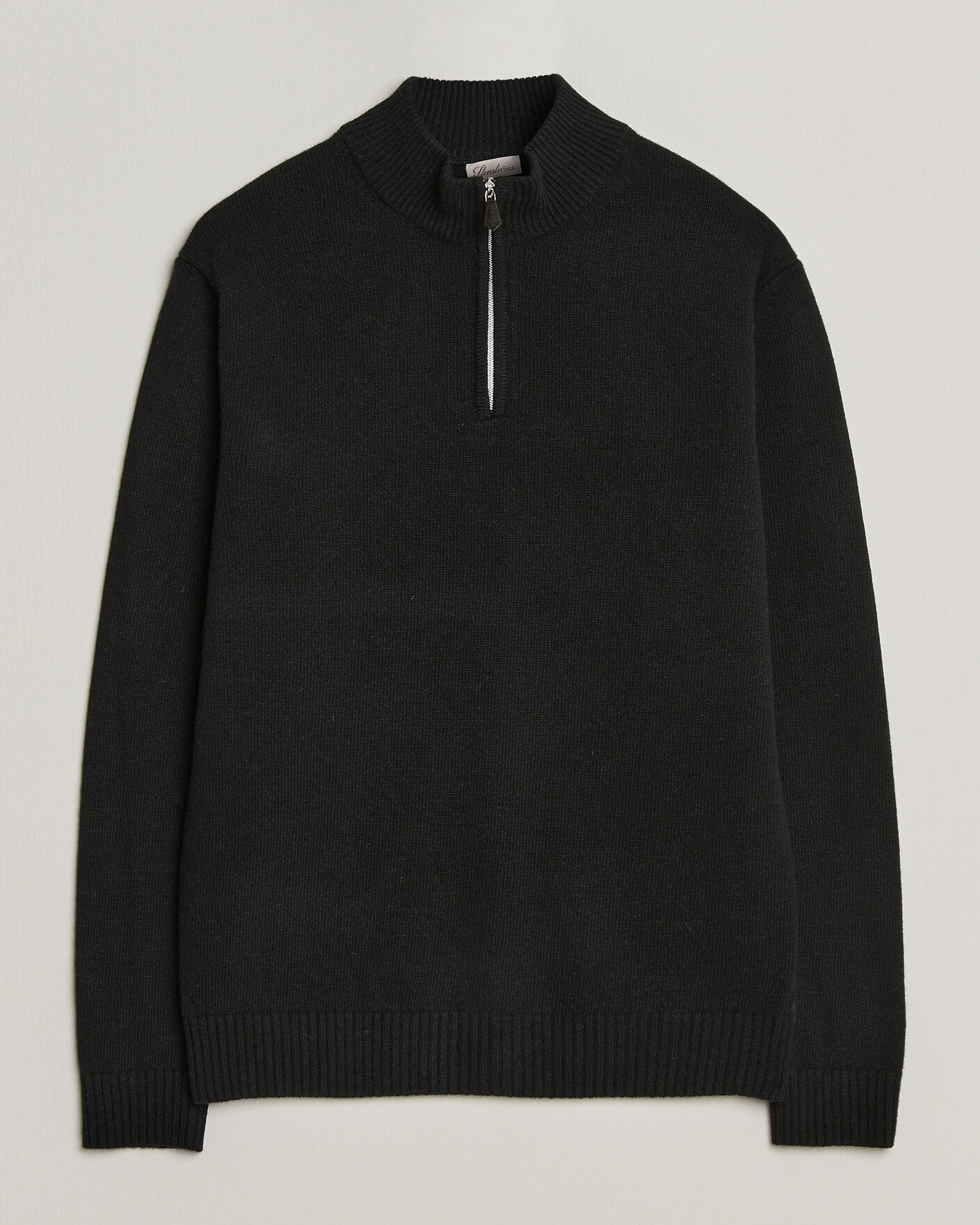 Mies | Puserot | Stenströms | Brushed Merino Half-Zip Black