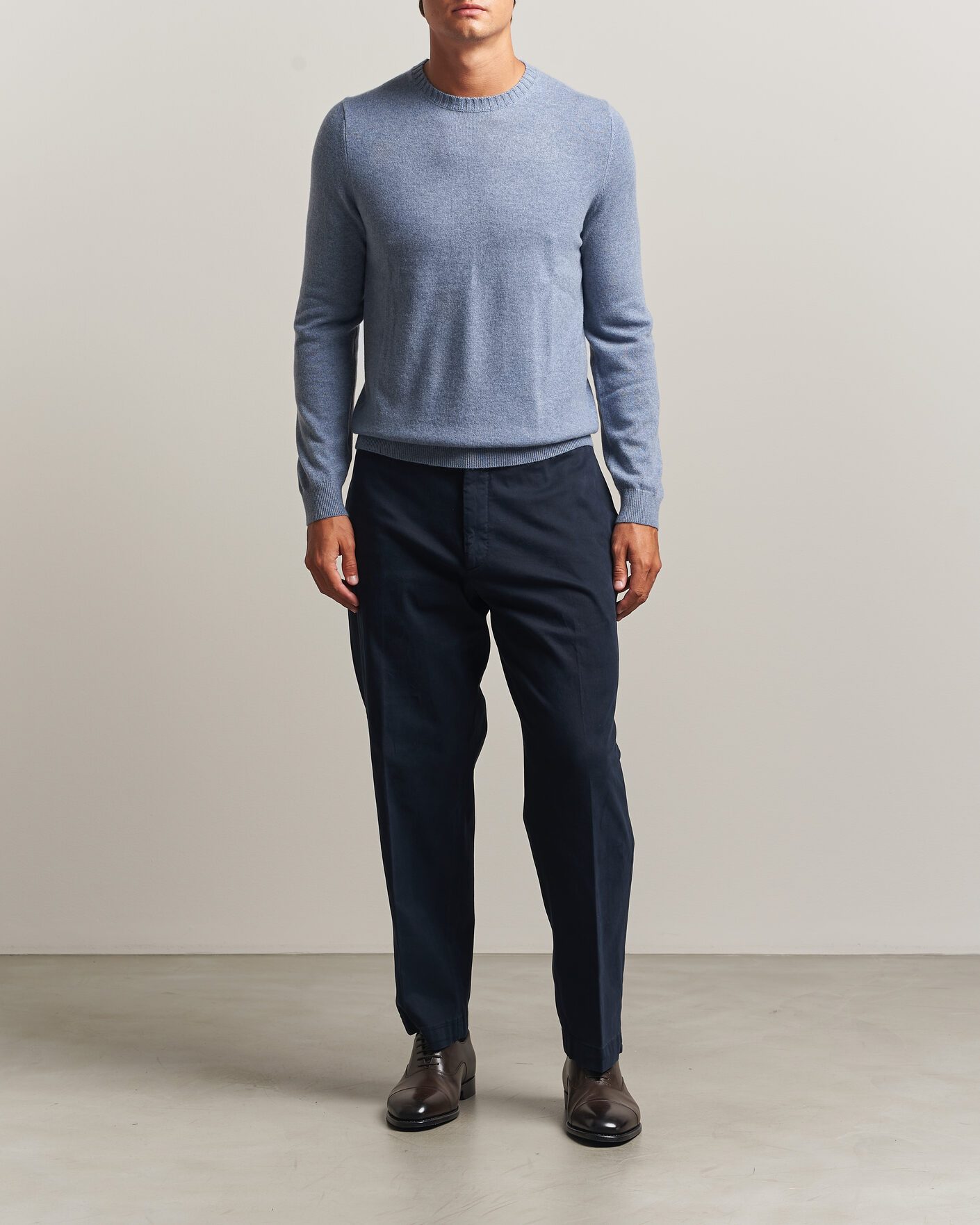 Mies | Puserot | Stenströms | Cashmere Crewneck Light Blue