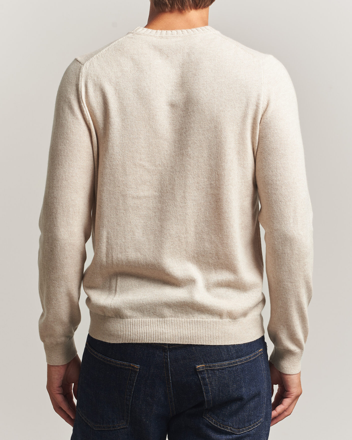 Mies | Puserot | Stenströms | Cashmere Crewneck Beige