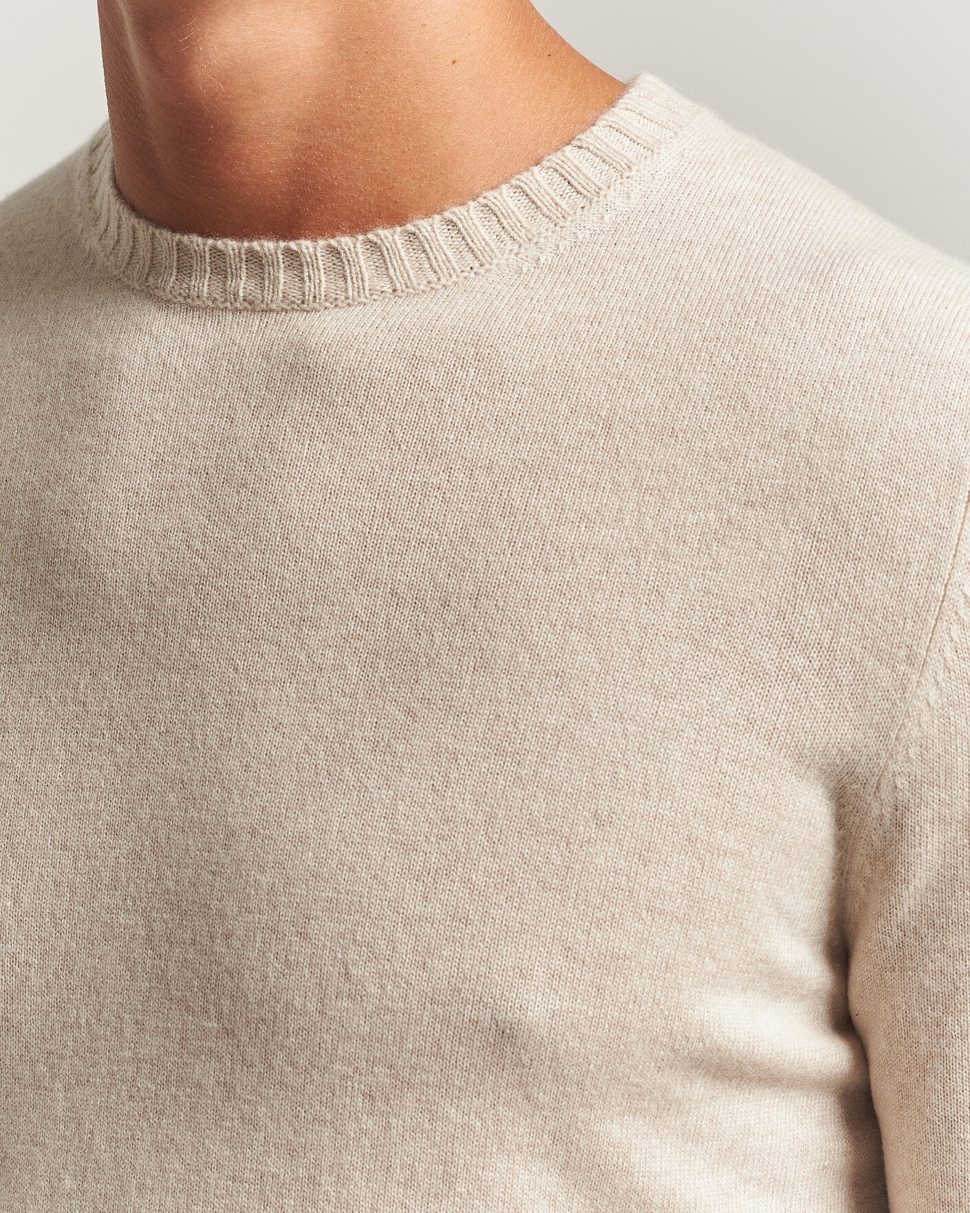 Mies | Puserot | Stenströms | Cashmere Crewneck Beige