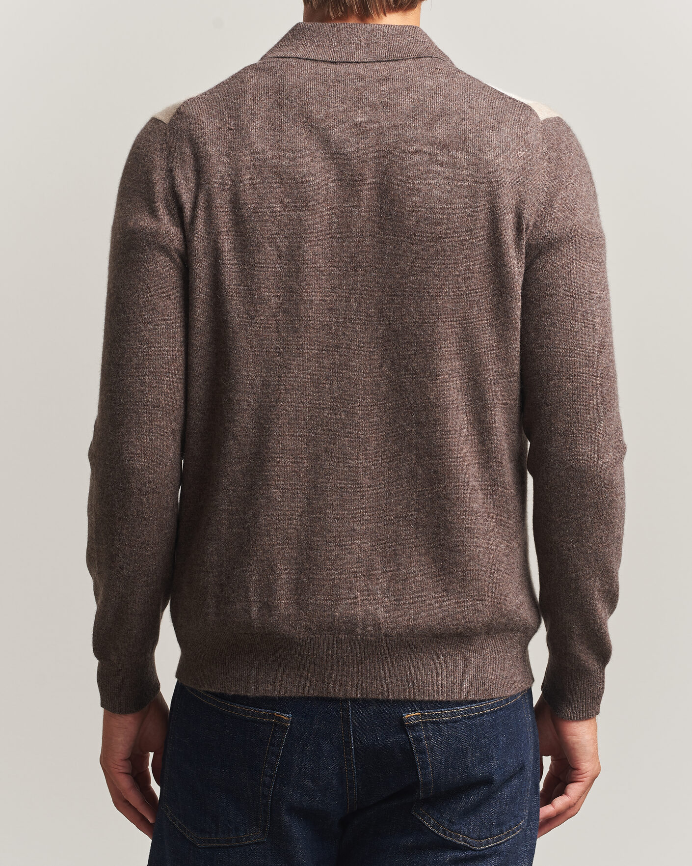 Mies | Puserot | Stenströms | Cashmere Striped Polo Cardigan Brown