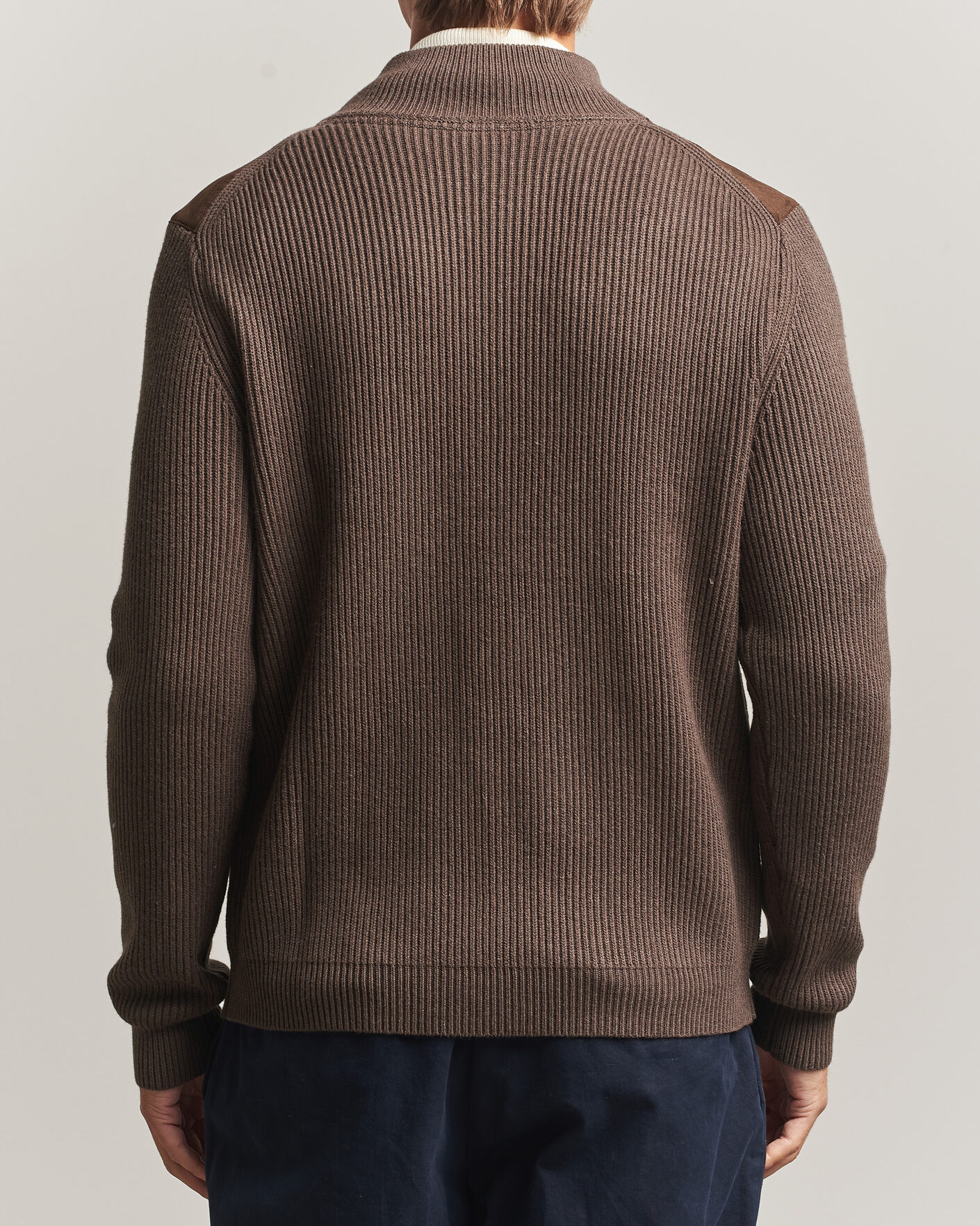 Mies | Puserot | Stenströms | Knitted Hybrid Alcantara Jacket Brown