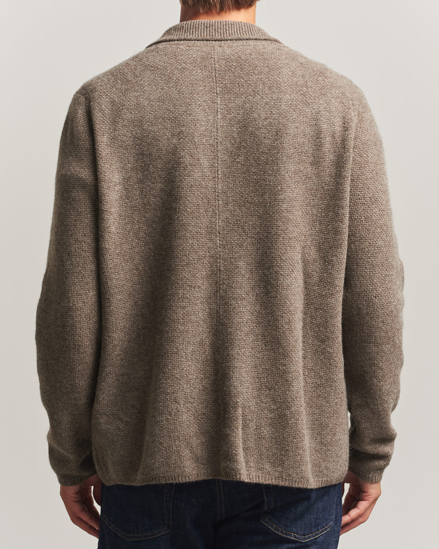 Mies | Puserot | Stenströms | Knitted Yak/Merino Cardigan Blazer Brown