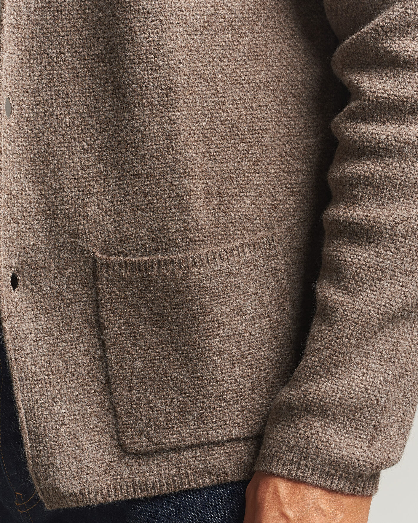 Mies | Puserot | Stenströms | Knitted Yak/Merino Cardigan Blazer Brown