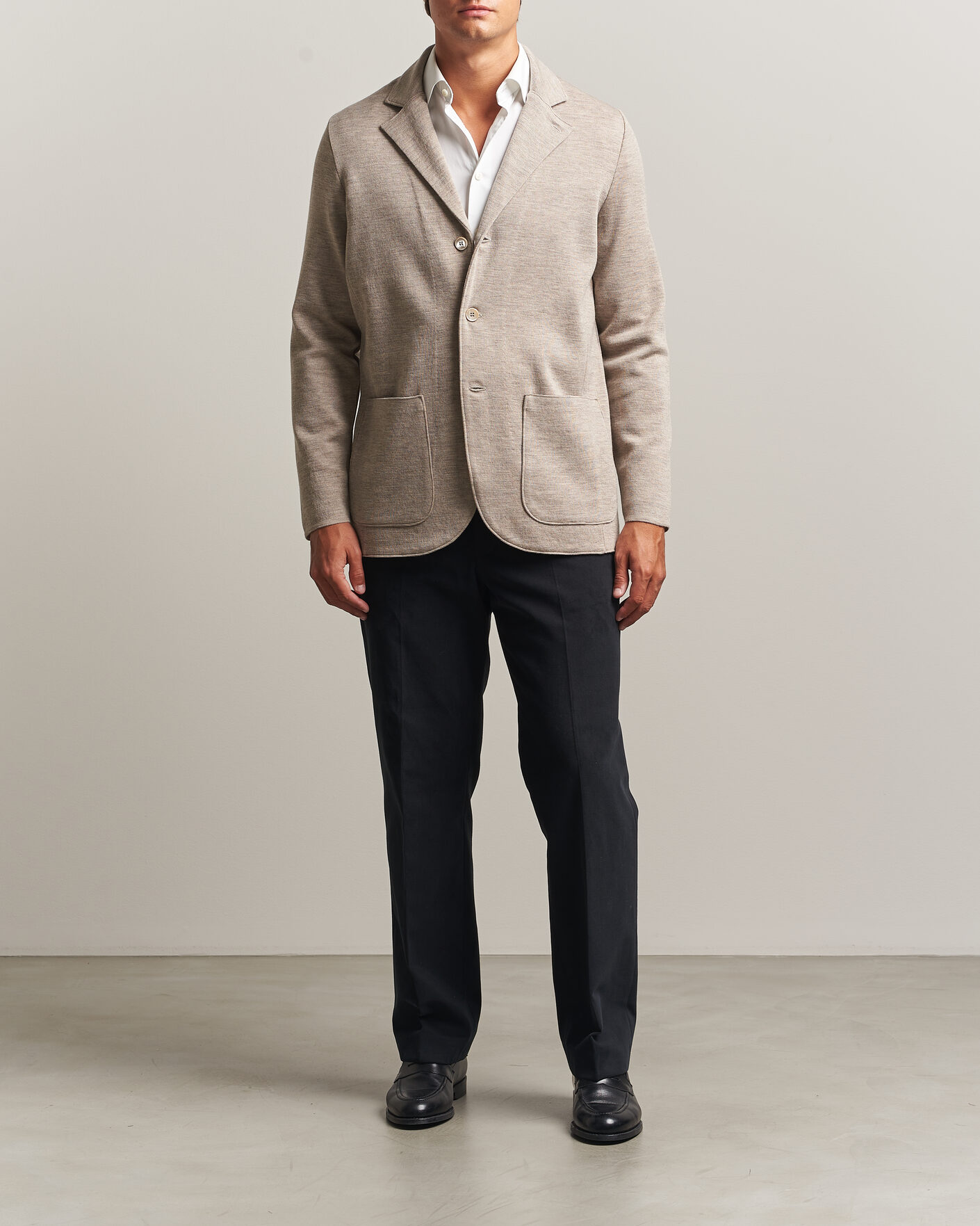 Mies | Pikkutakit | Stenströms | Milano Knitted Merino Blazer Beige