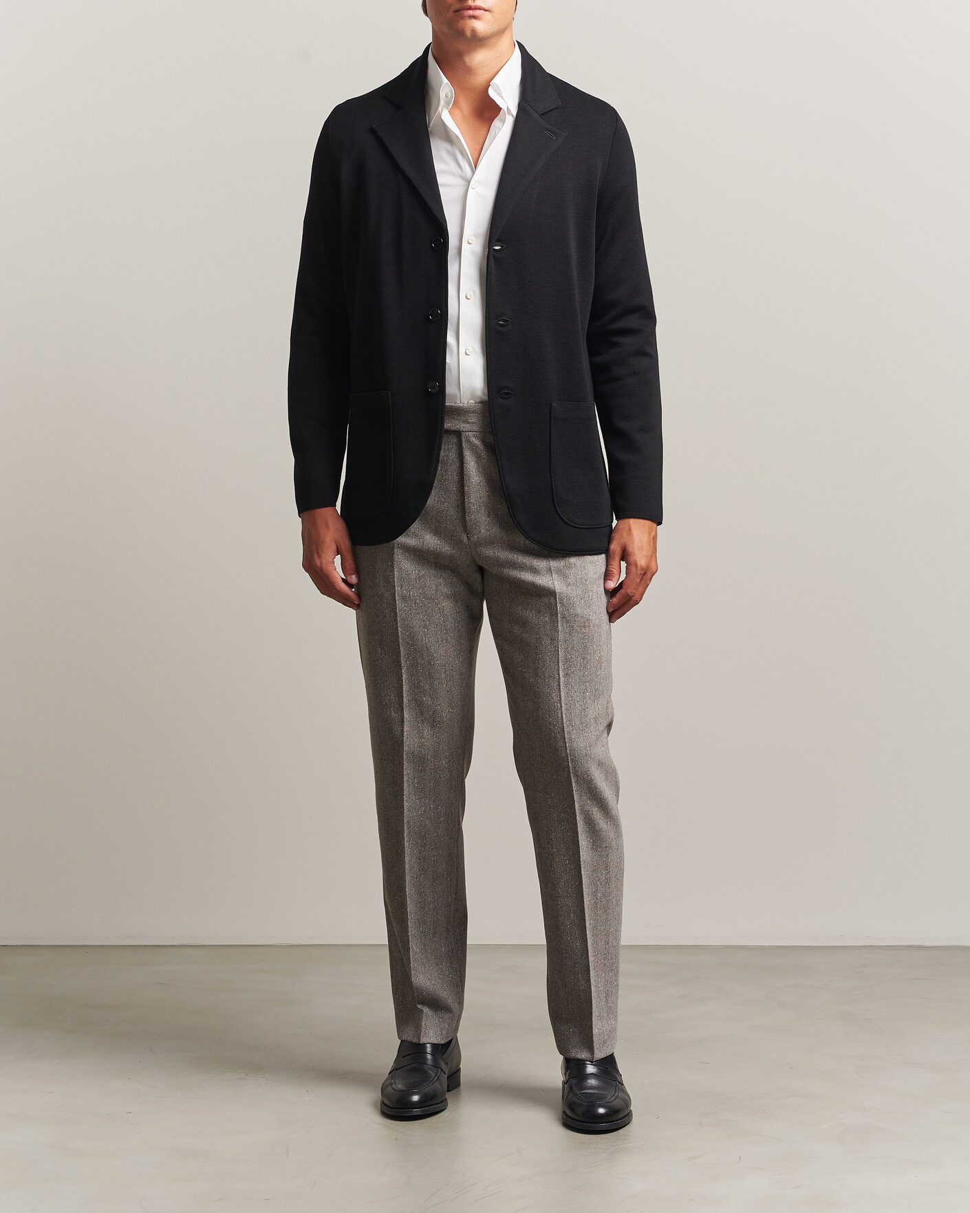 Mies | Pikkutakit | Stenströms | Milano Knitted Merino Blazer Black