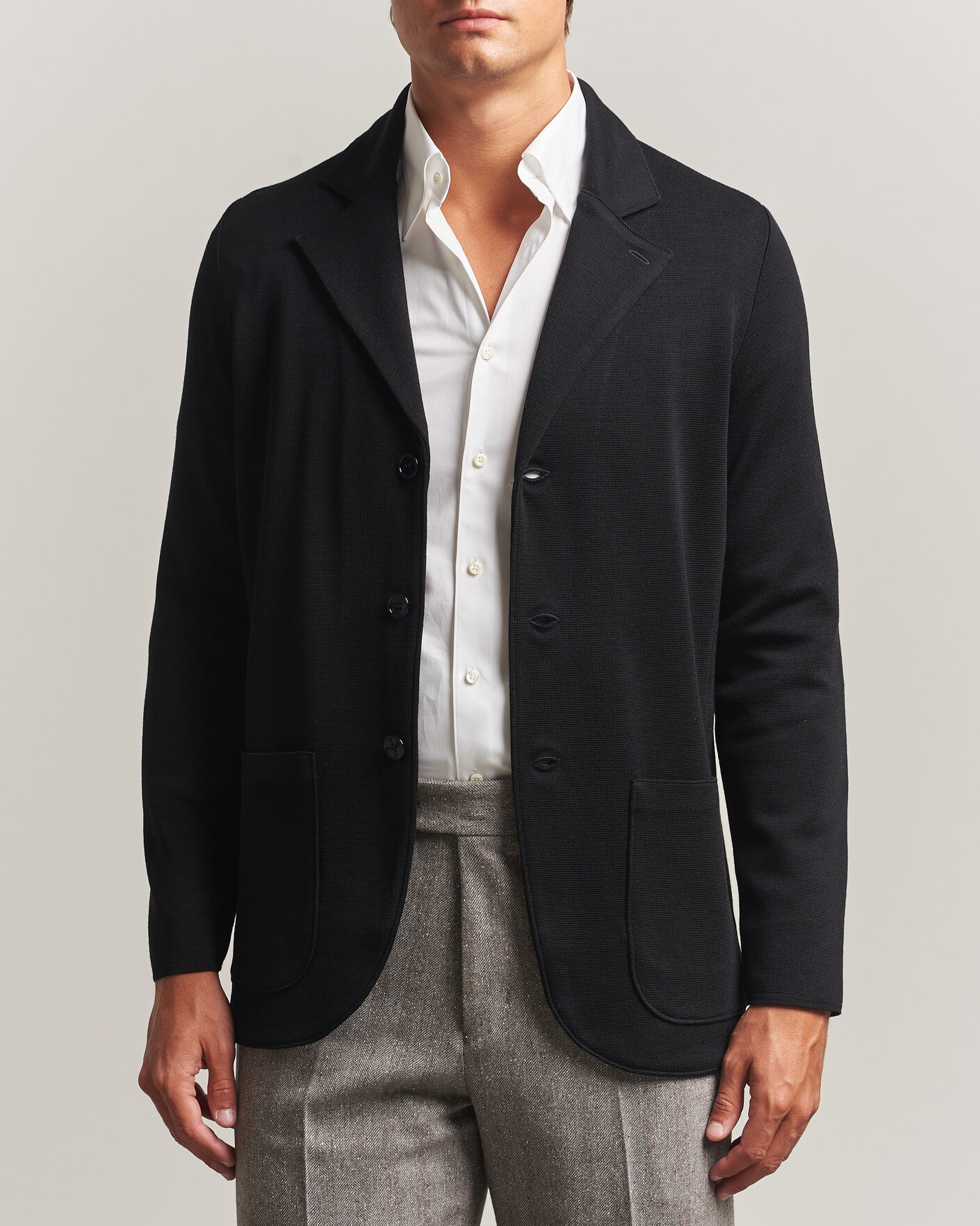 Mies | Pikkutakit | Stenströms | Milano Knitted Merino Blazer Black