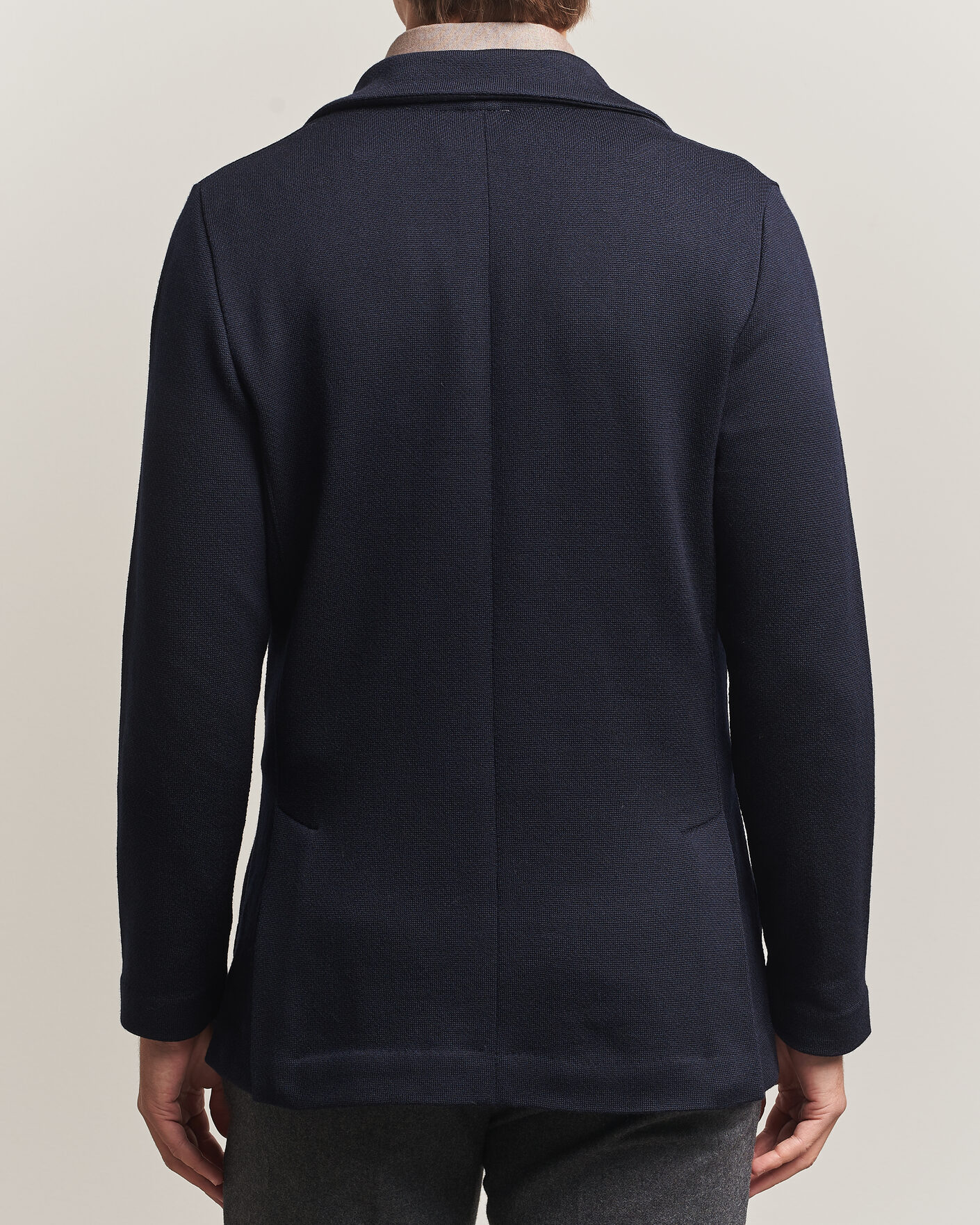 Mies | Pikkutakit | Stenströms | Knitted Herringbone DB Wool Blazer Navy