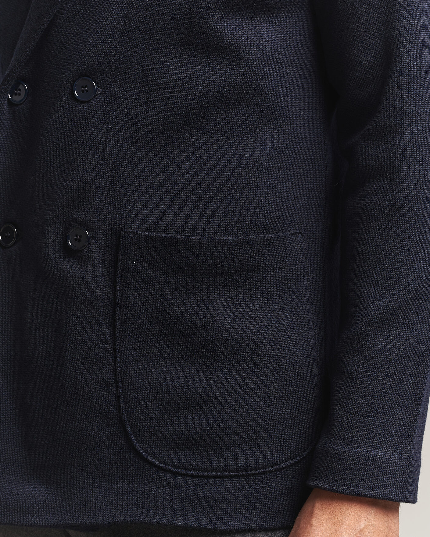 Mies | Pikkutakit | Stenströms | Knitted Herringbone DB Wool Blazer Navy