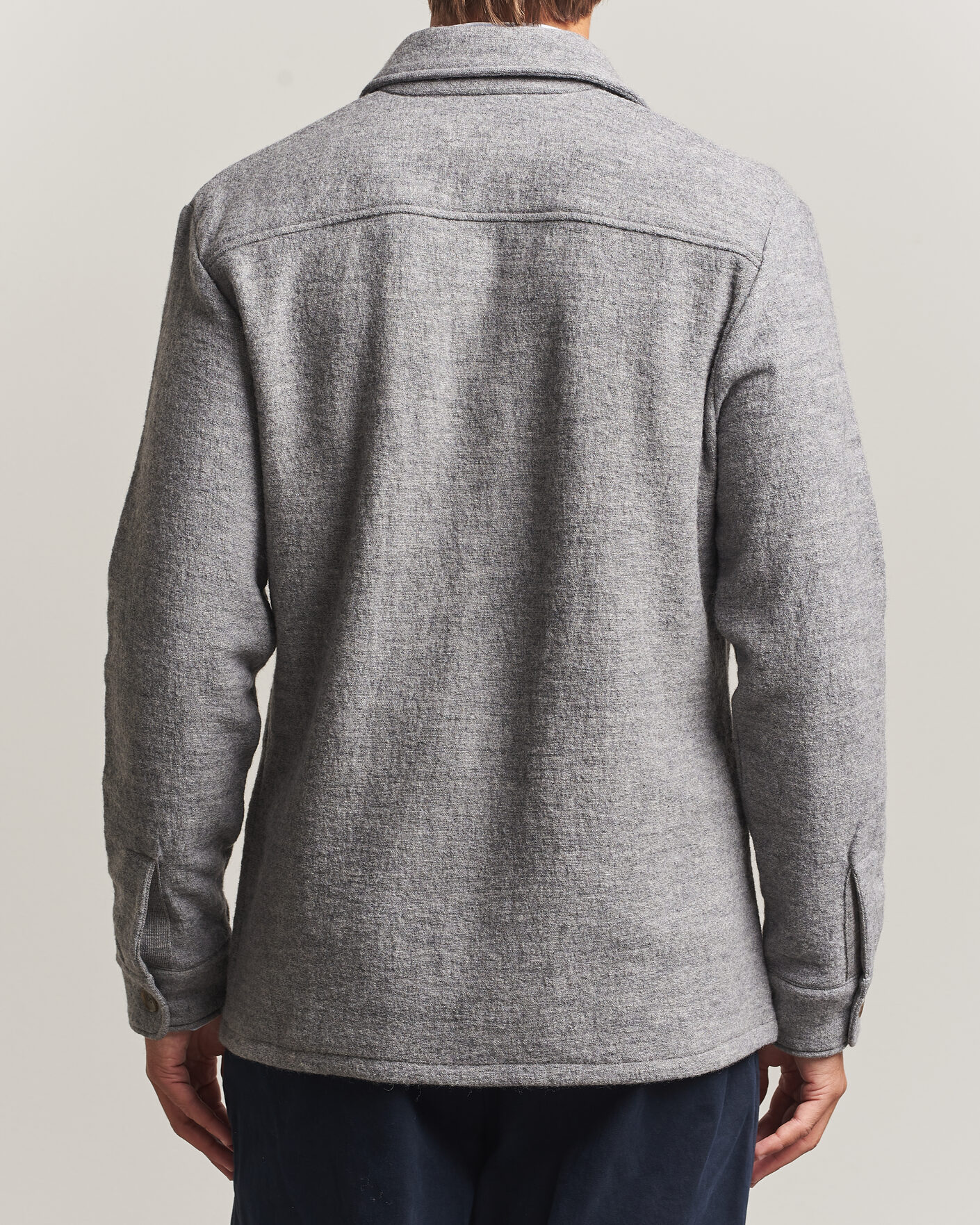 Mies | Kauluspaidat | Stenströms | Felted Wool Overshirt Grey