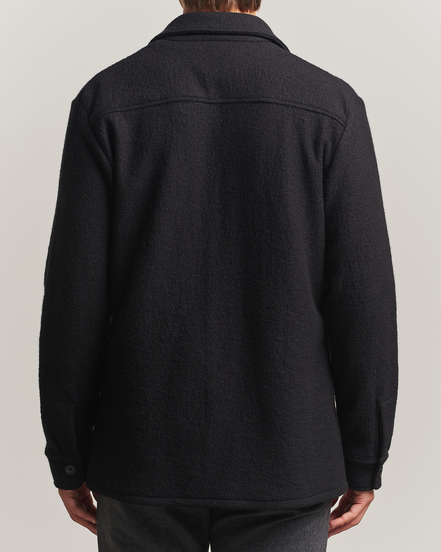 Mies | Kauluspaidat | Stenströms | Felted Wool Overshirt Black