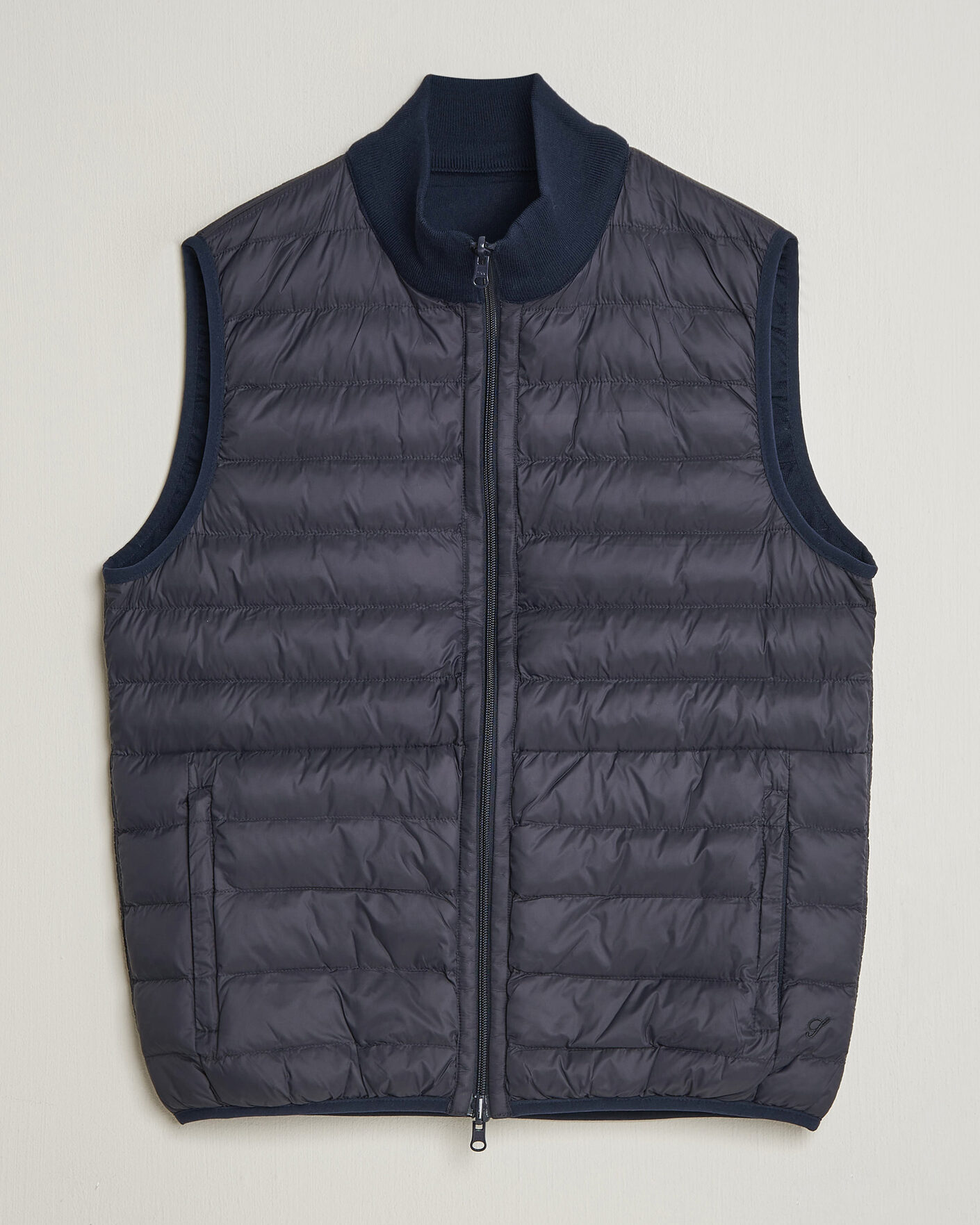 Mies | Ulkoliivit | Stenströms | Reversible Knitted Merino/Nylon Vest Navy