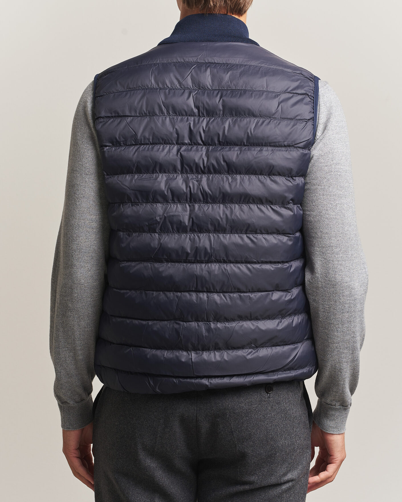 Mies | Ulkoliivit | Stenströms | Reversible Knitted Merino/Nylon Vest Navy