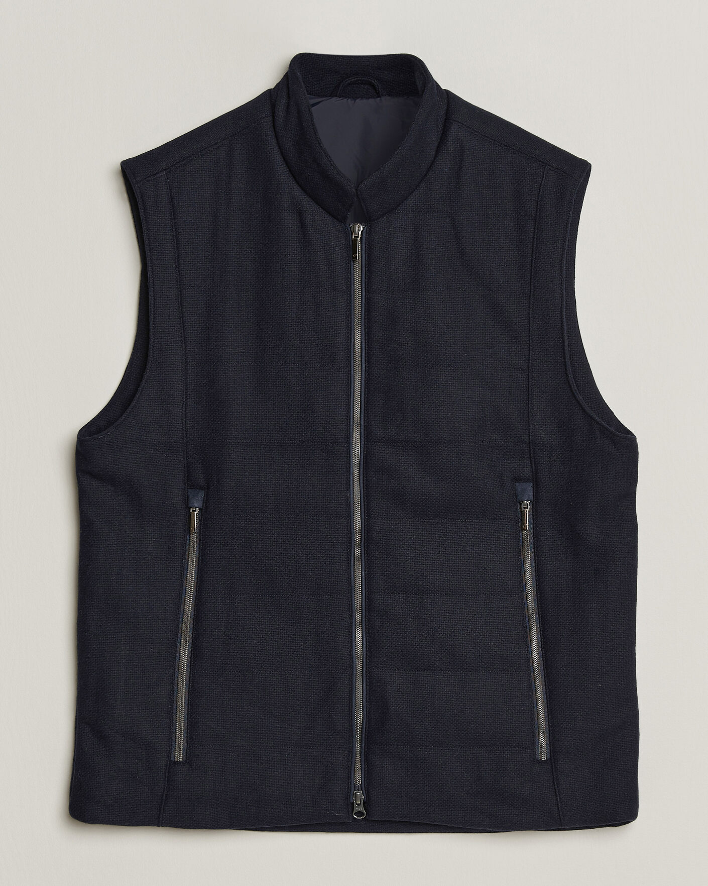 Mies | Ulkoliivit | Stenströms | Wool Alcantara Detail Light Padded Vest Navy
