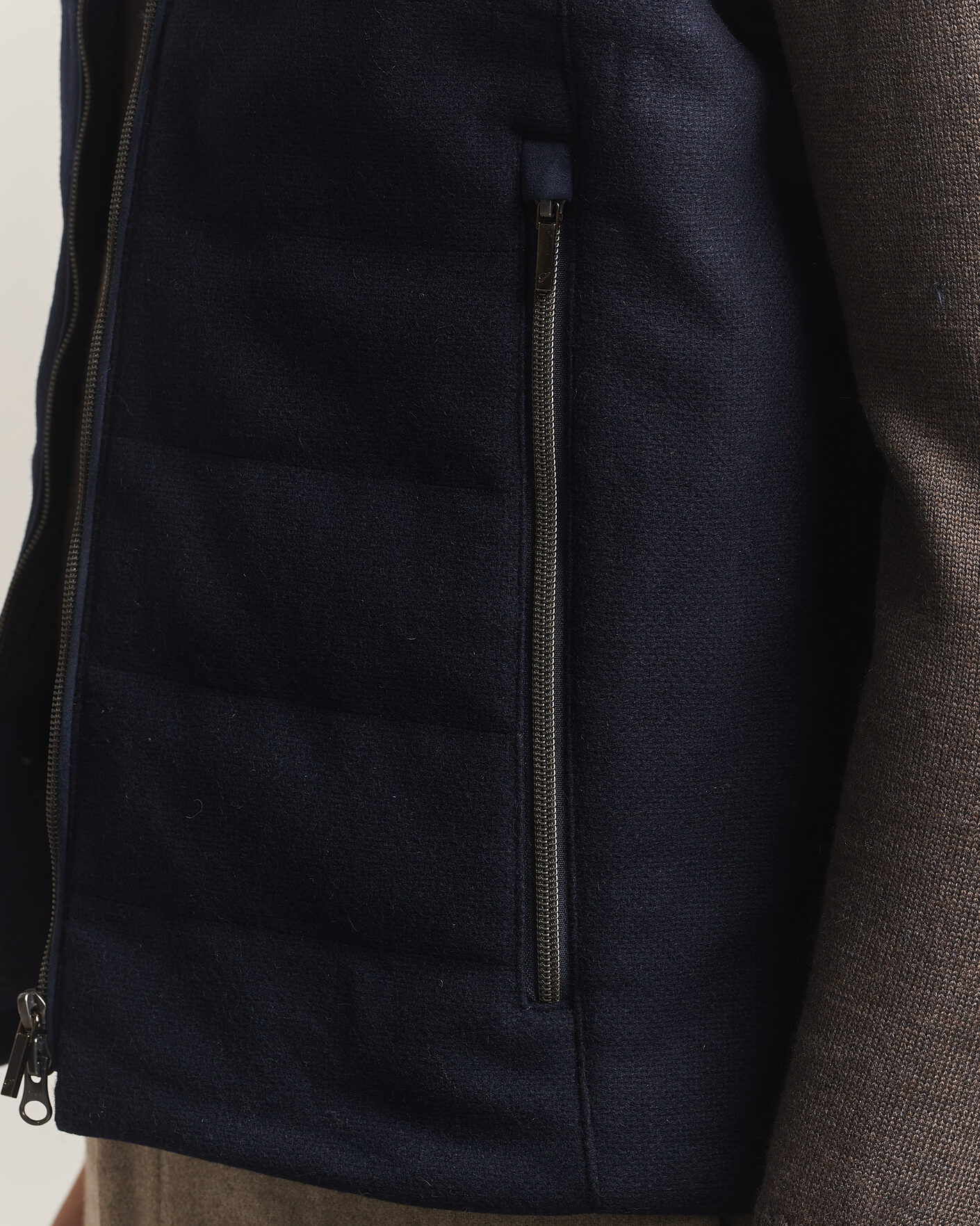 Mies | Ulkoliivit | Stenströms | Wool Alcantara Detail Light Padded Vest Navy