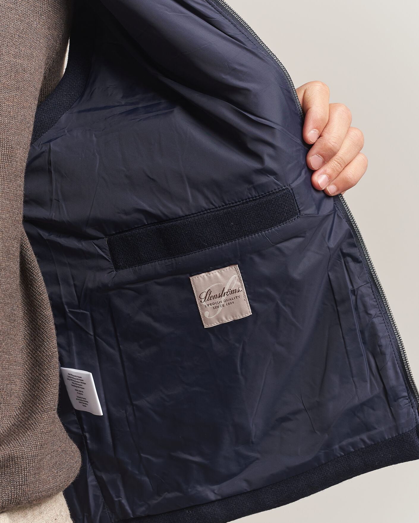 Mies | Ulkoliivit | Stenströms | Wool Alcantara Detail Light Padded Vest Navy