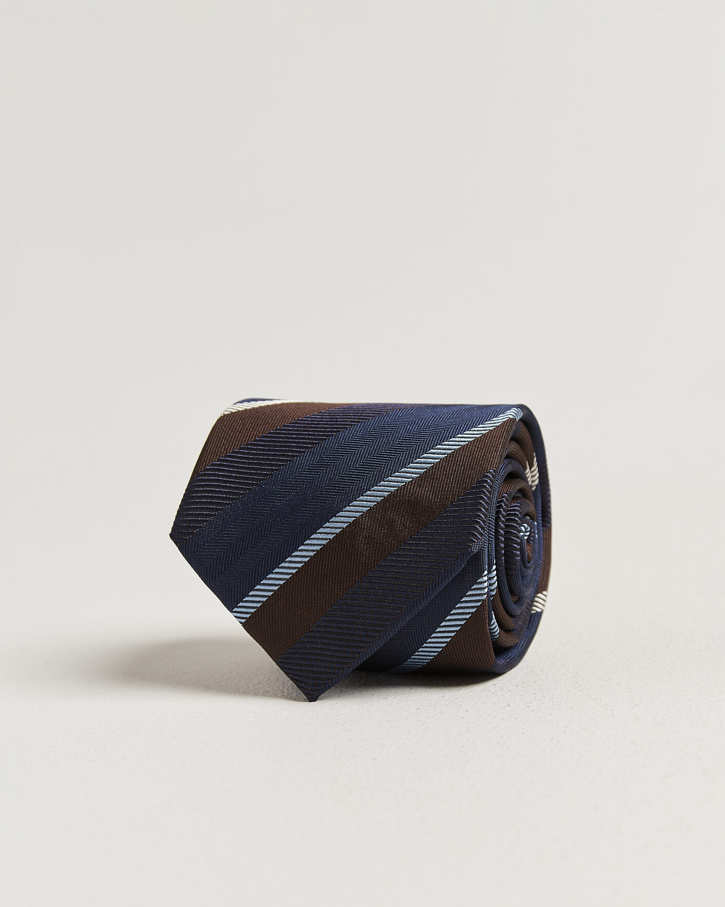 Mies | Solmiot | Stenströms | Regimental Stripe Silk Tie 7,5cm Navy