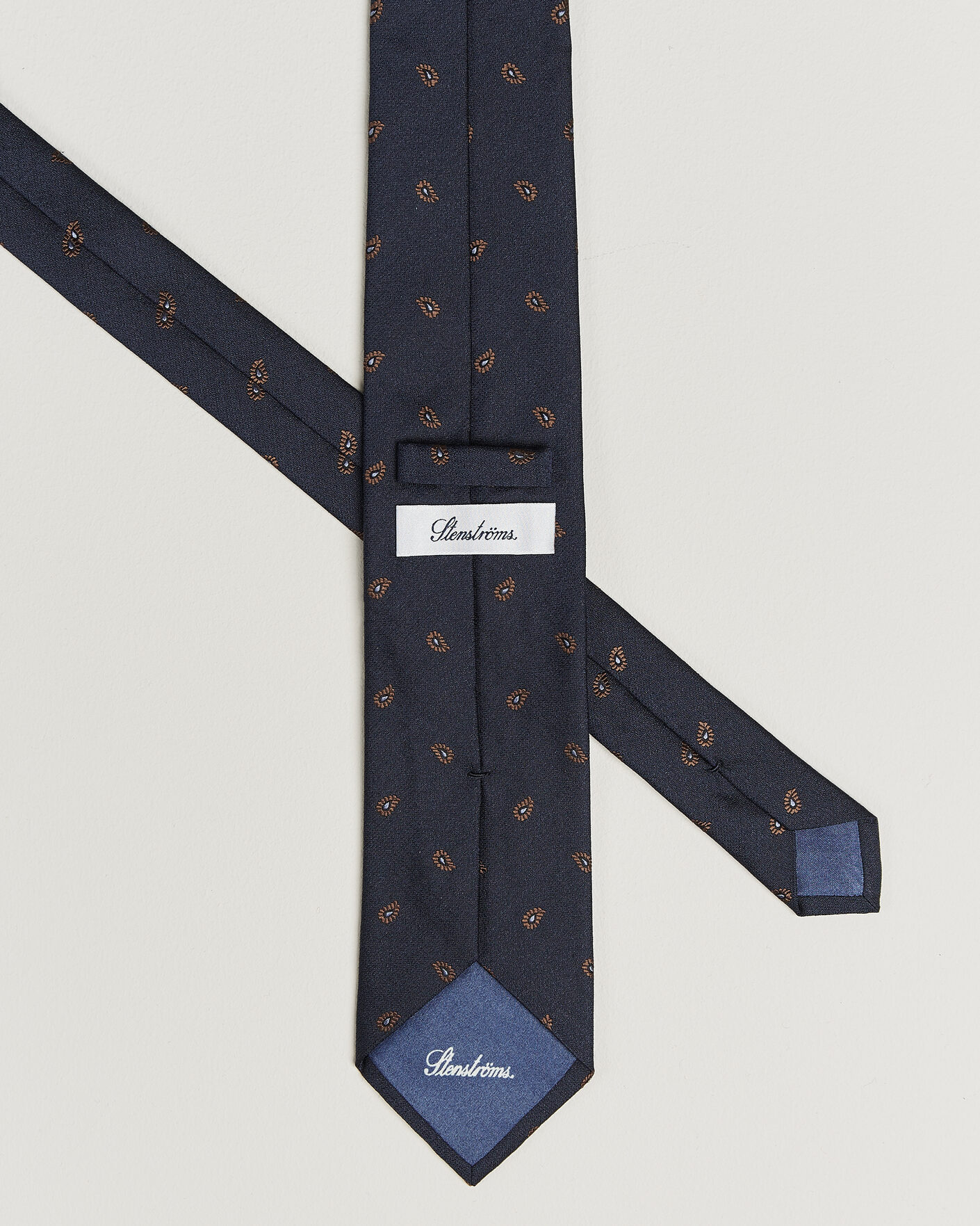 Mies | Solmiot | Stenströms | Woven Paisley Silk Tie 7,5cm Navy