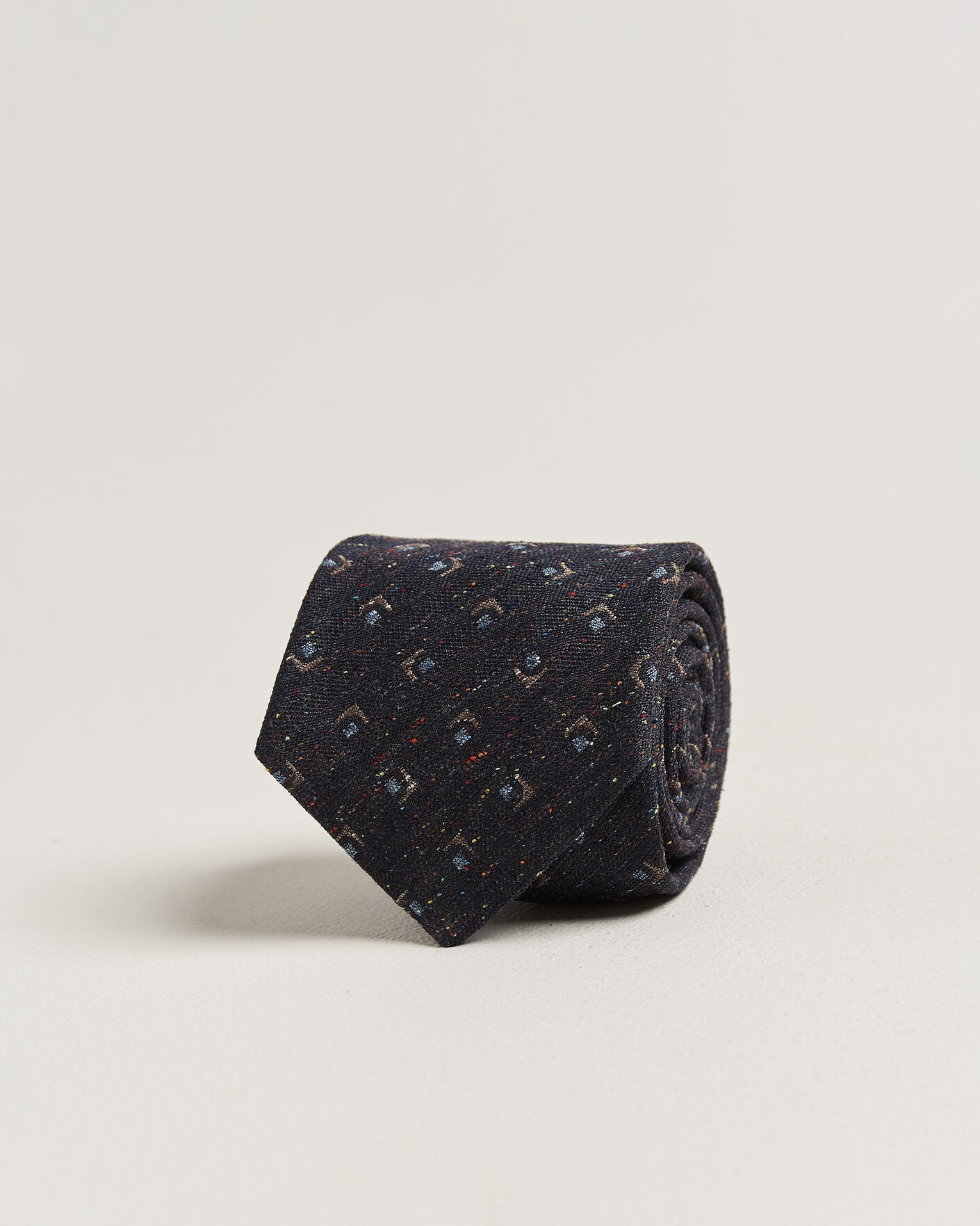 Mies | Solmiot | Stenströms | Woven Herringbone Silk Tie 7,5cm Navy