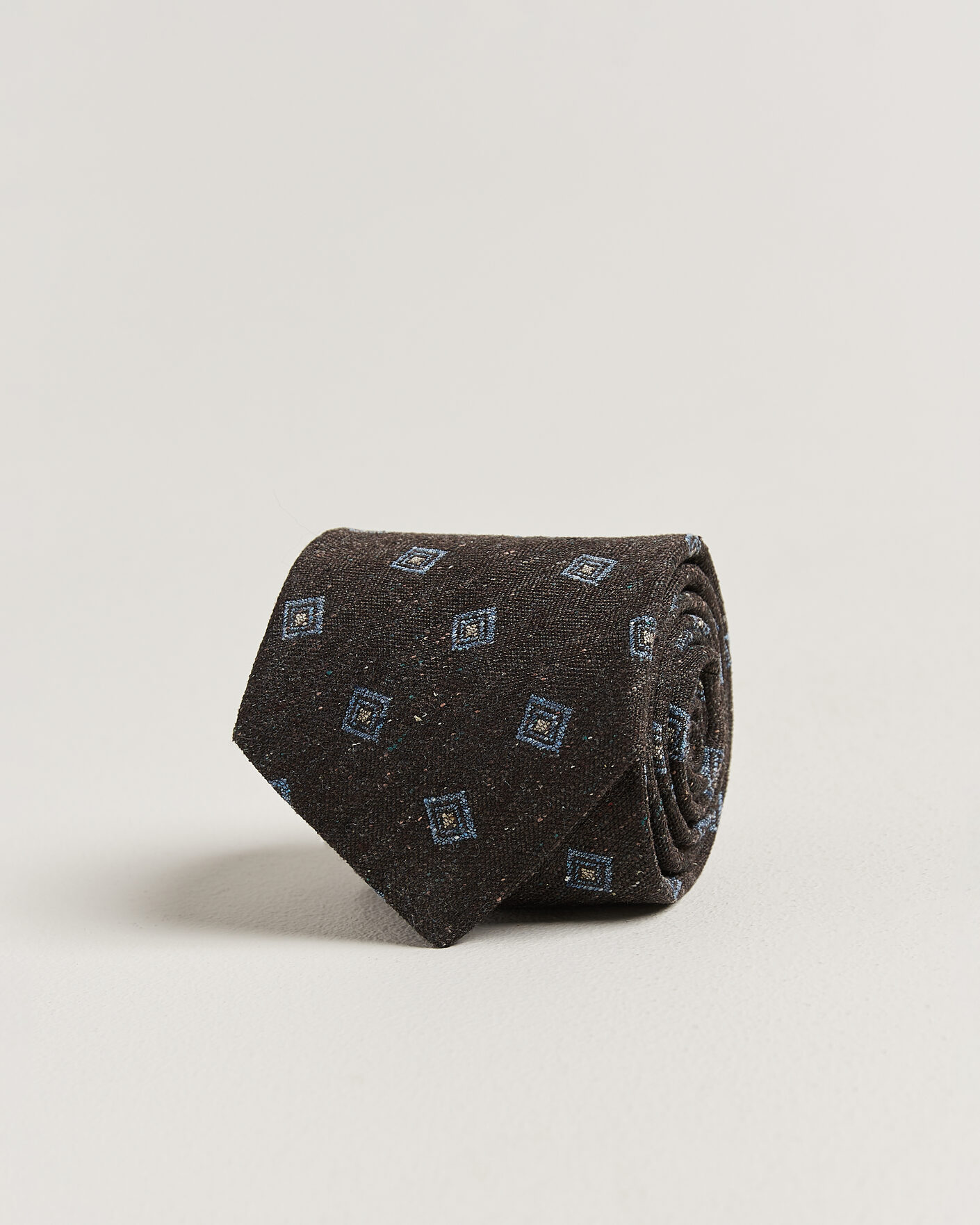 Mies | Solmiot | Stenströms | Woven Herringbone Silk Tie 7,5cm Dark Brown