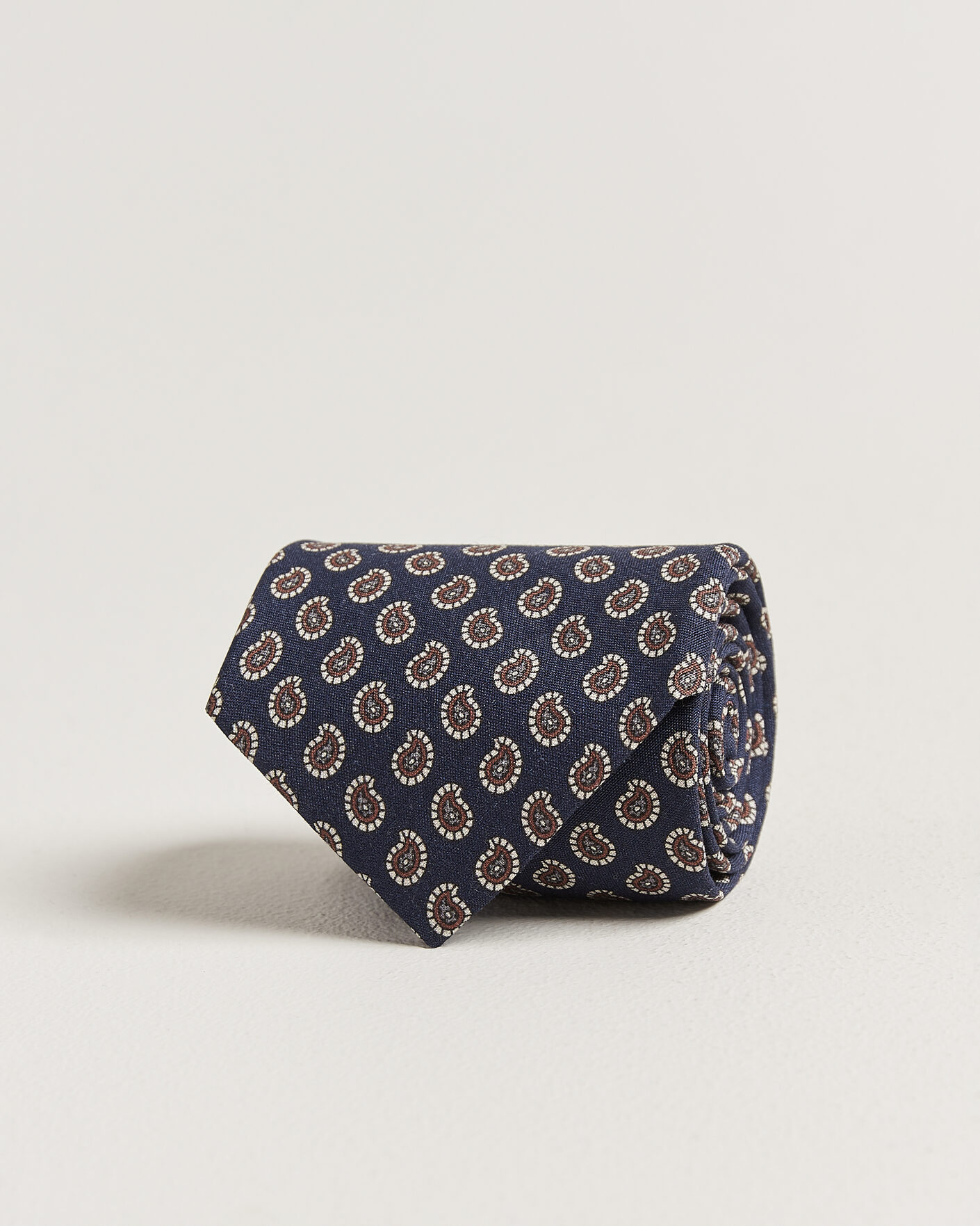 Mies | Solmiot | Stenströms | Printed Silk Paisley Tie 7,5cm Blue