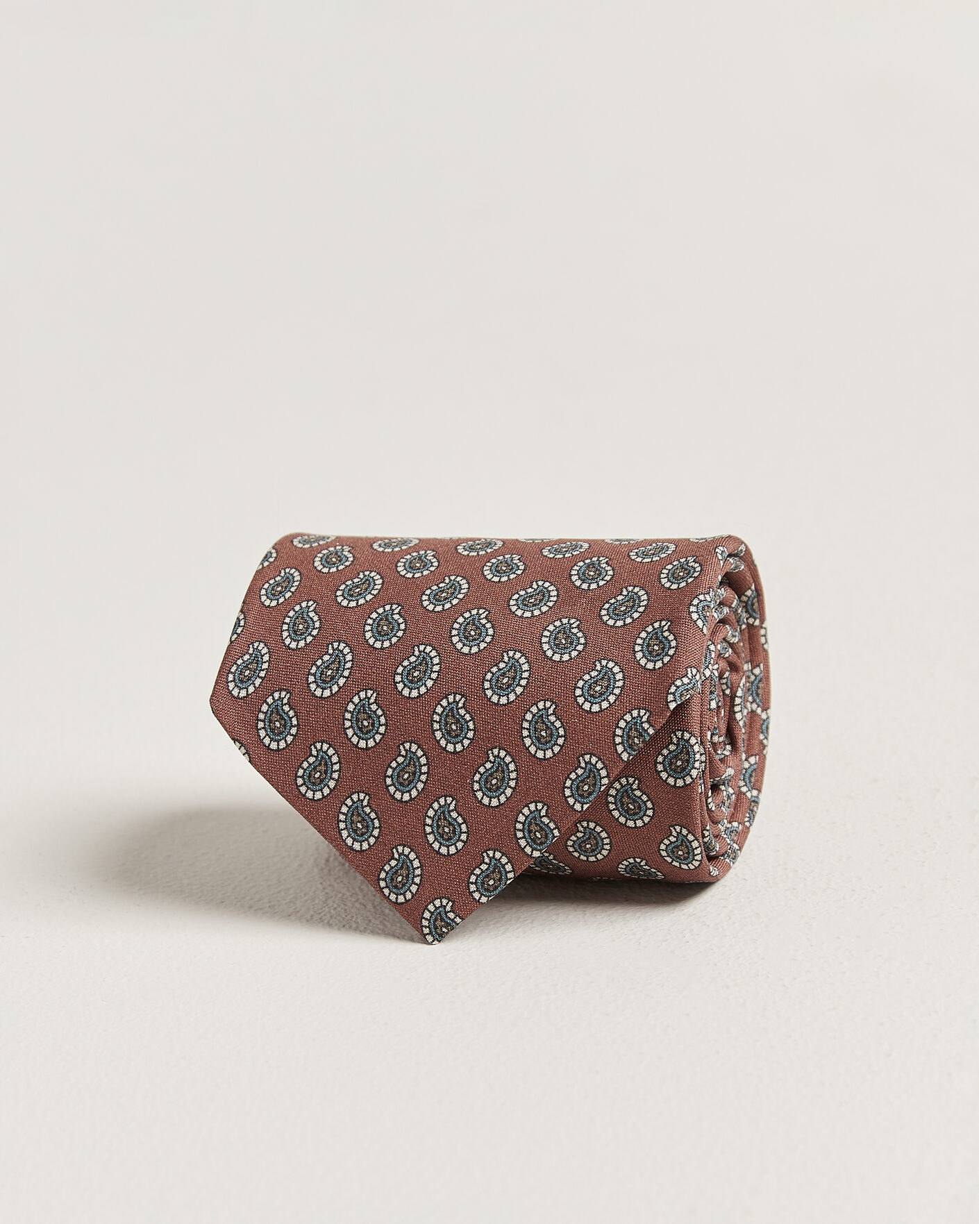 Mies | Solmiot | Stenströms | Printed Silk Paisley Tie 7,5cm Rust