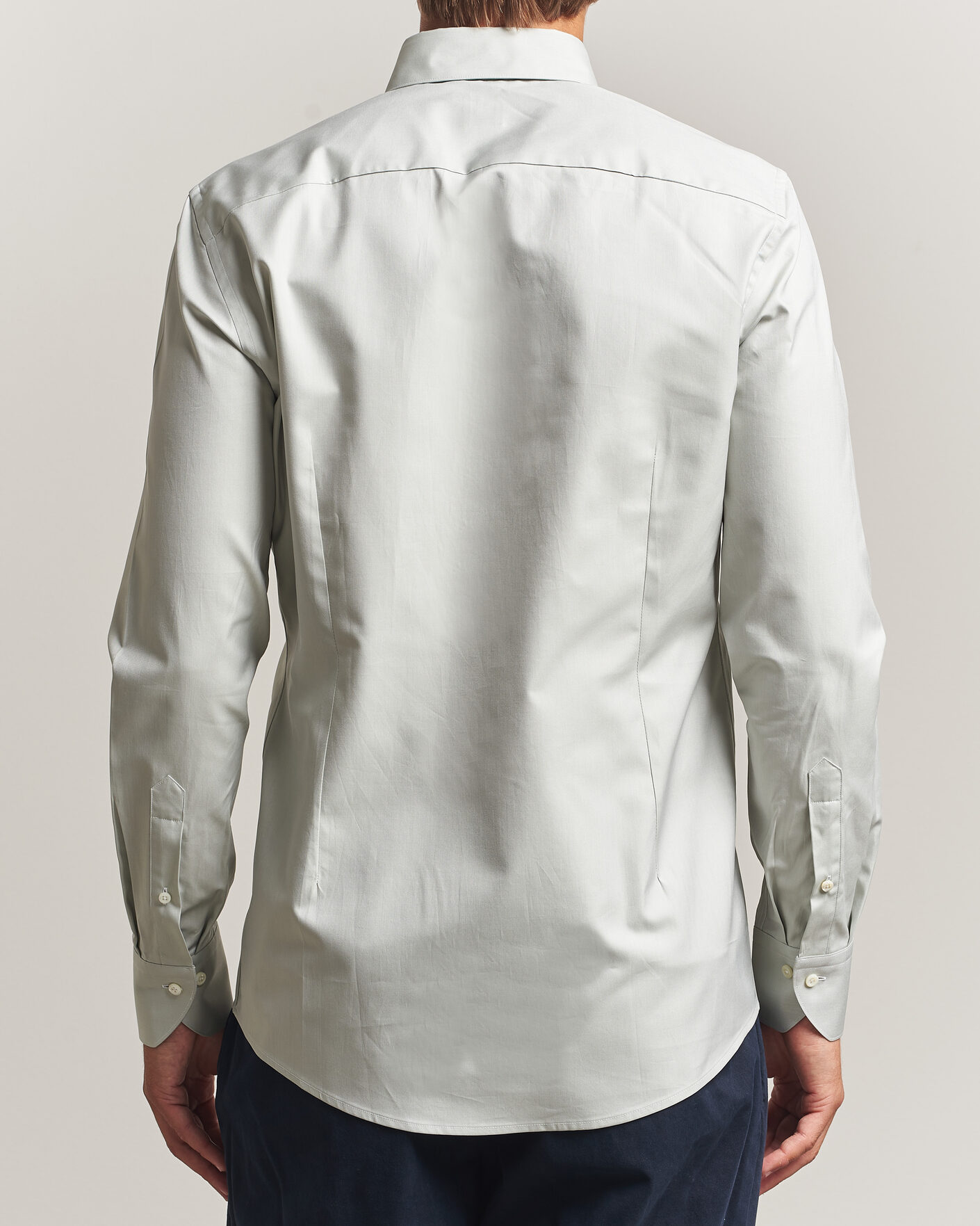 Mies | Kauluspaidat | Stenströms | Slimline Twofold Cotton Button Under Shirt Green