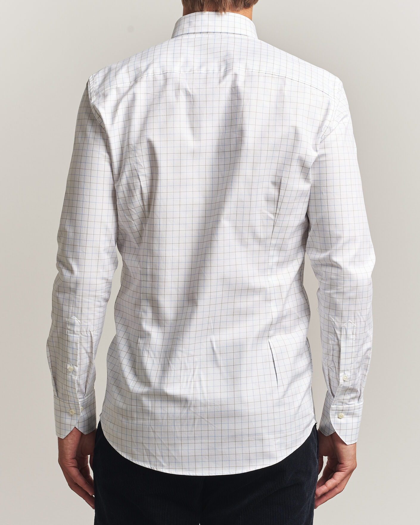 Mies | Kauluspaidat | Stenströms | Slimline Oxford Tattersall Shirt White