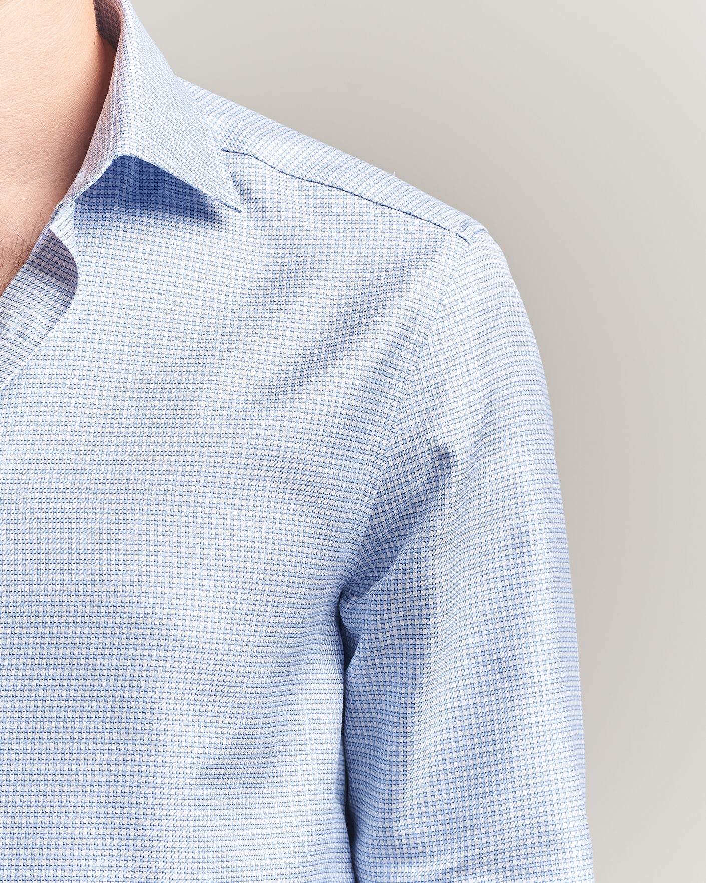Mies | Kauluspaidat | Stenströms | Slimline Twofold Houndstooth Shirt Blue