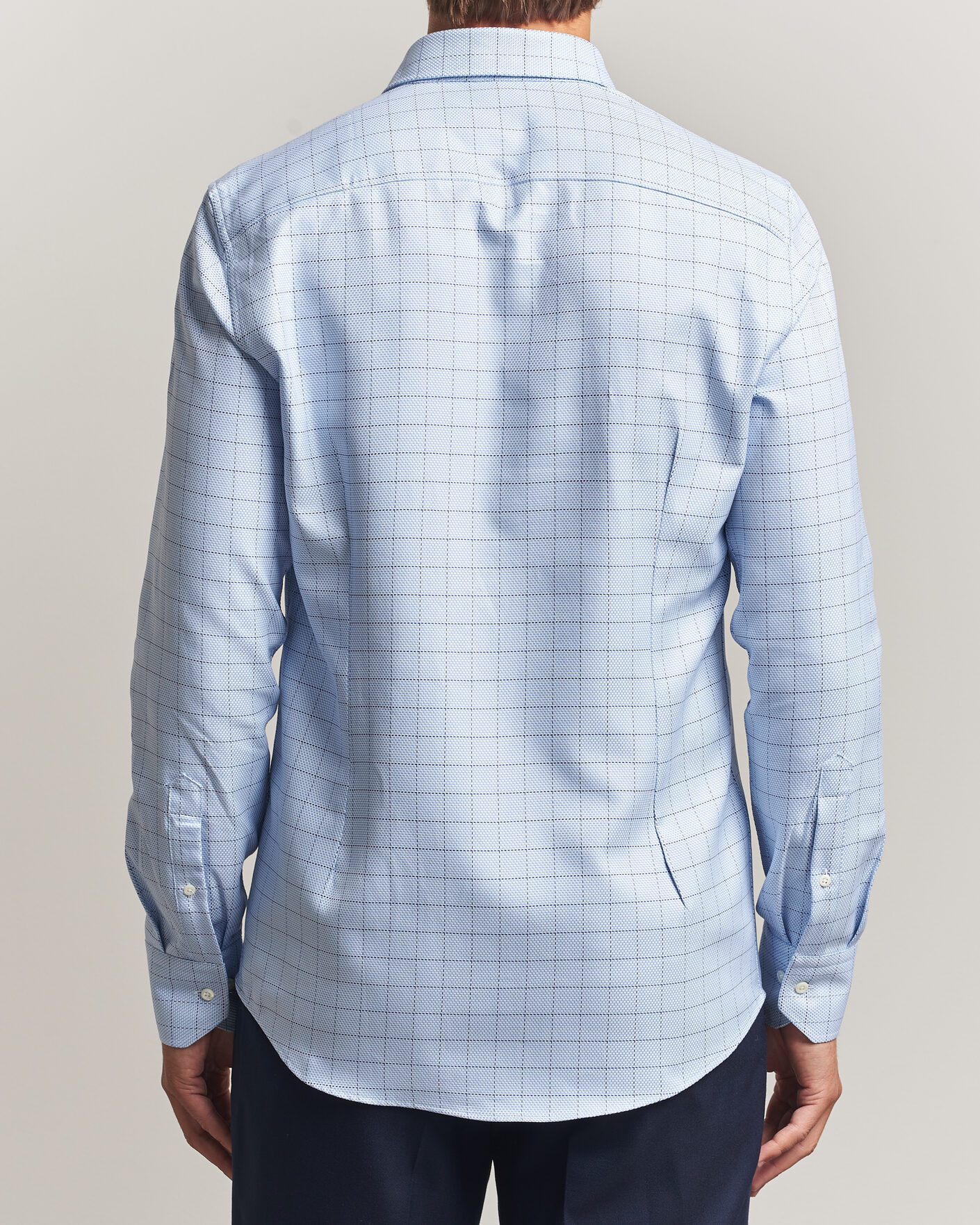 Mies | Kauluspaidat | Stenströms | Slimline Twofold Structure Check Shirt Blue