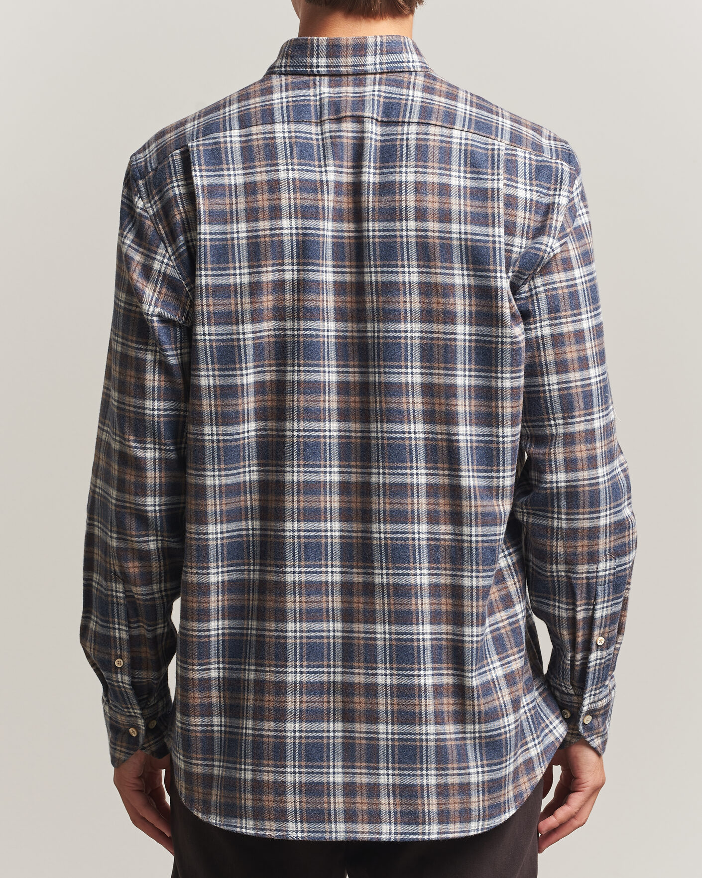 Mies | Kauluspaidat | Stenströms | Regular Fit Check Cut Away Flannel Shirt Navy