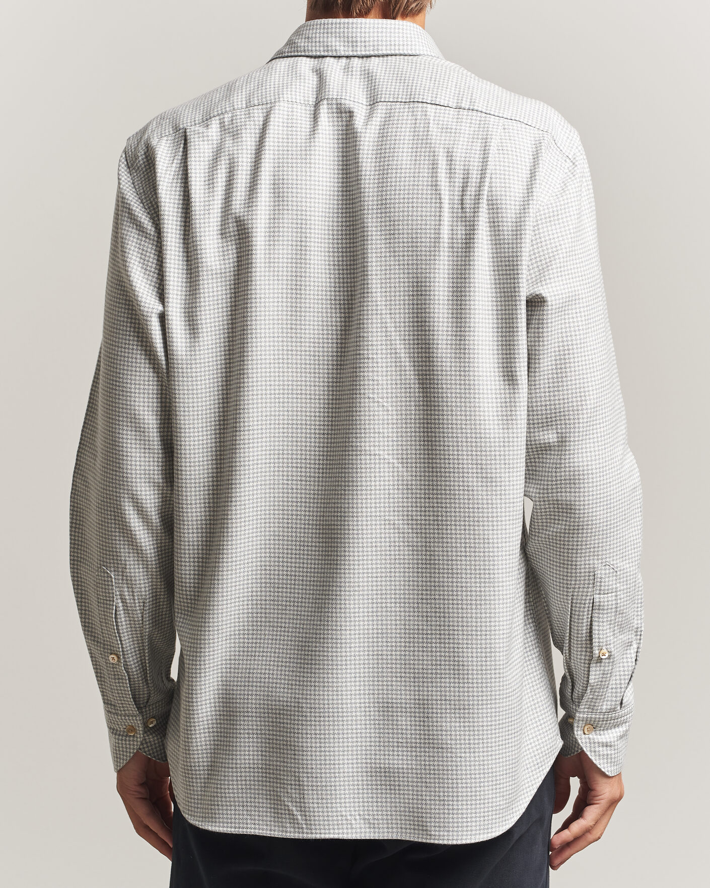 Mies | Kauluspaidat | Stenströms | Regular Fit Houndstooth Flannel Shirt Grey