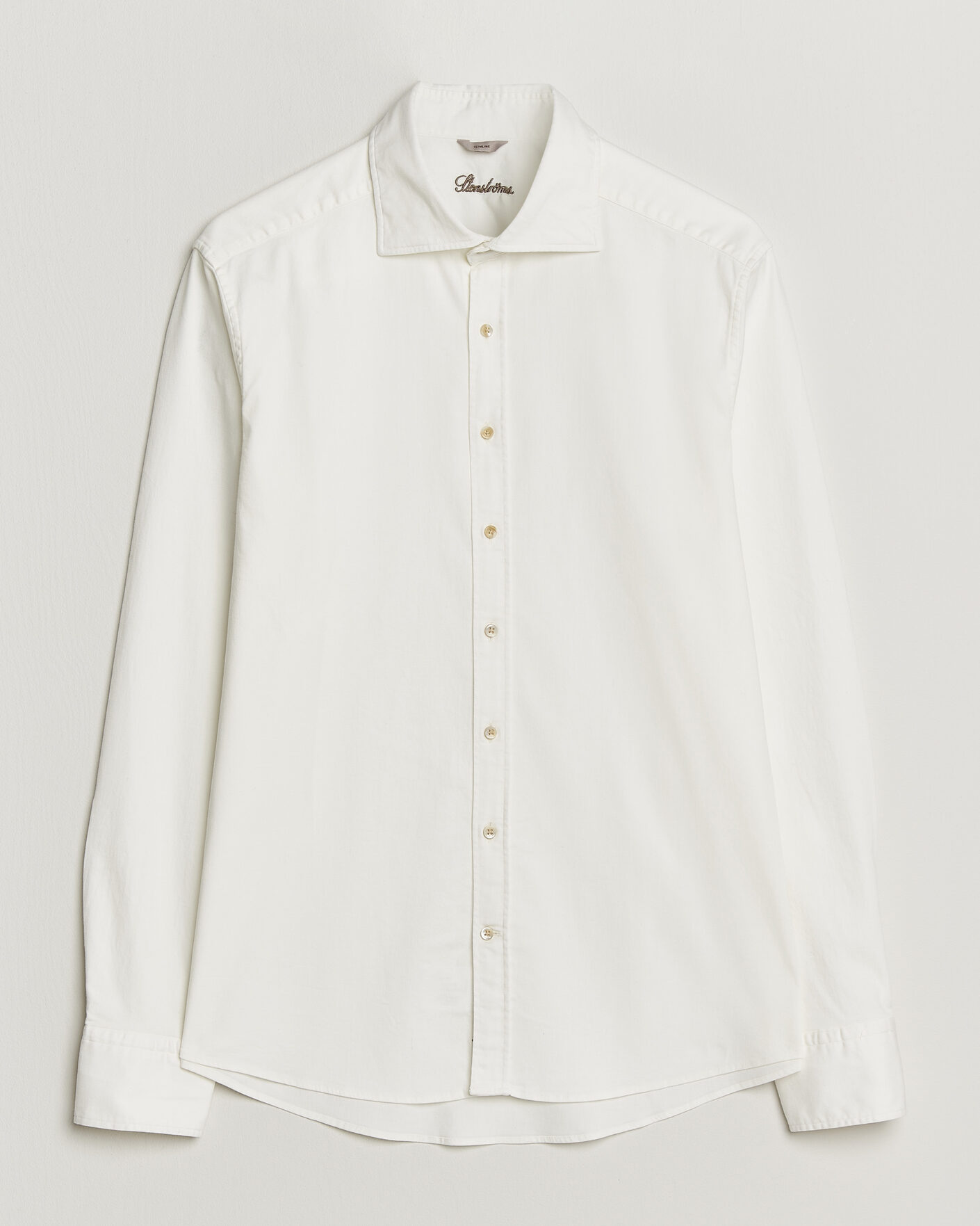 Mies | Kauluspaidat | Stenströms | Slimline Garment Washed Shirt Off White Denim