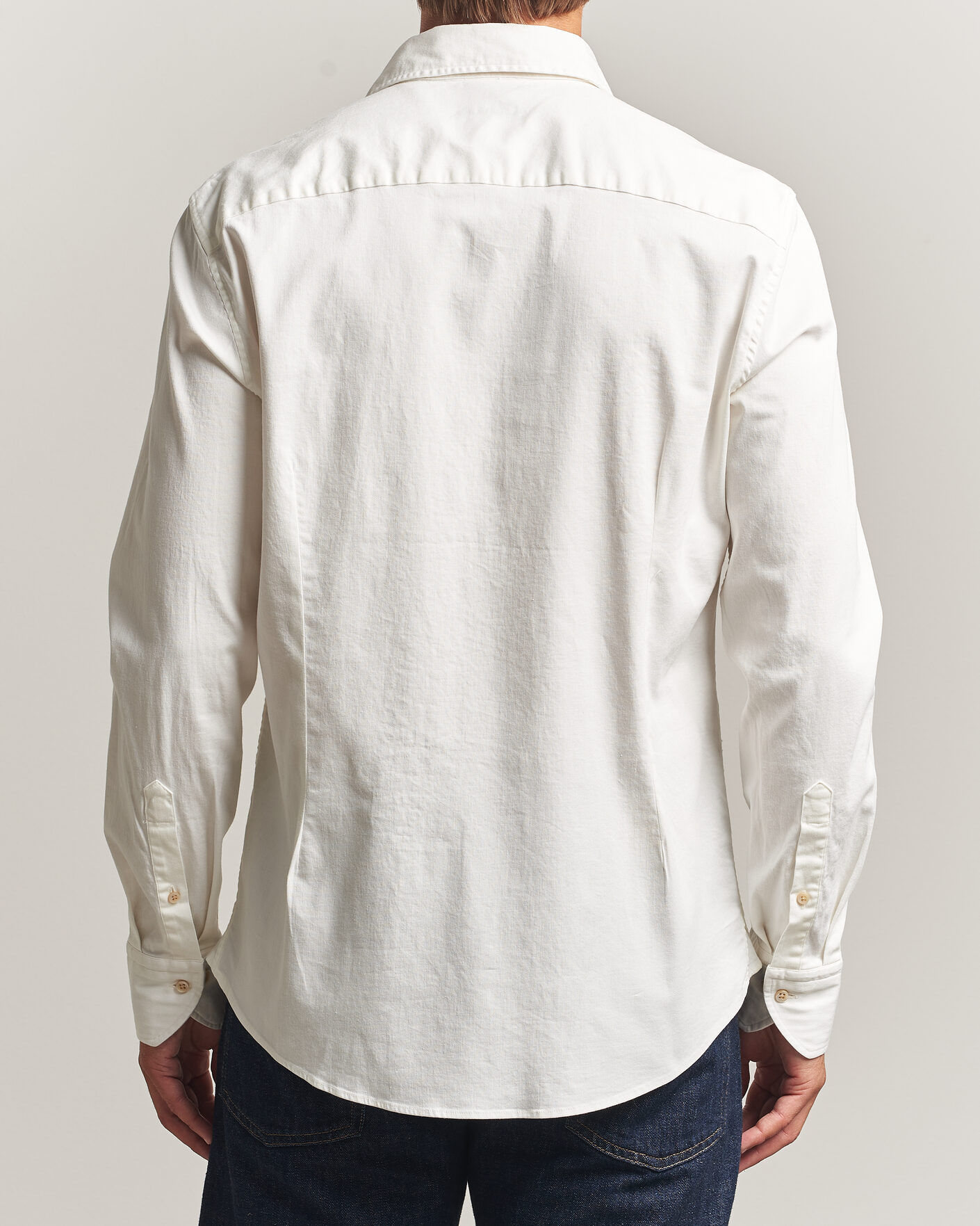 Mies | Kauluspaidat | Stenströms | Slimline Garment Washed Shirt Off White Denim
