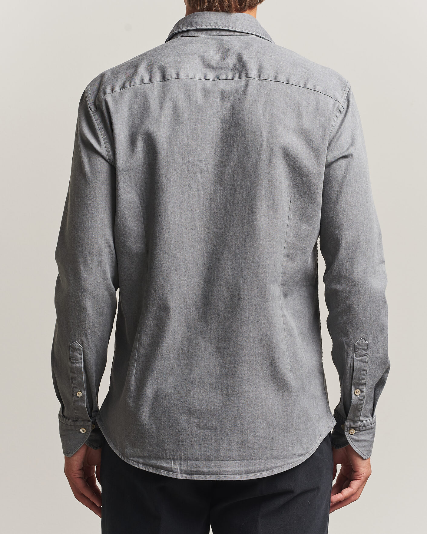 Mies | Kauluspaidat | Stenströms | Slimline Garment Washed Shirt Grey Denim