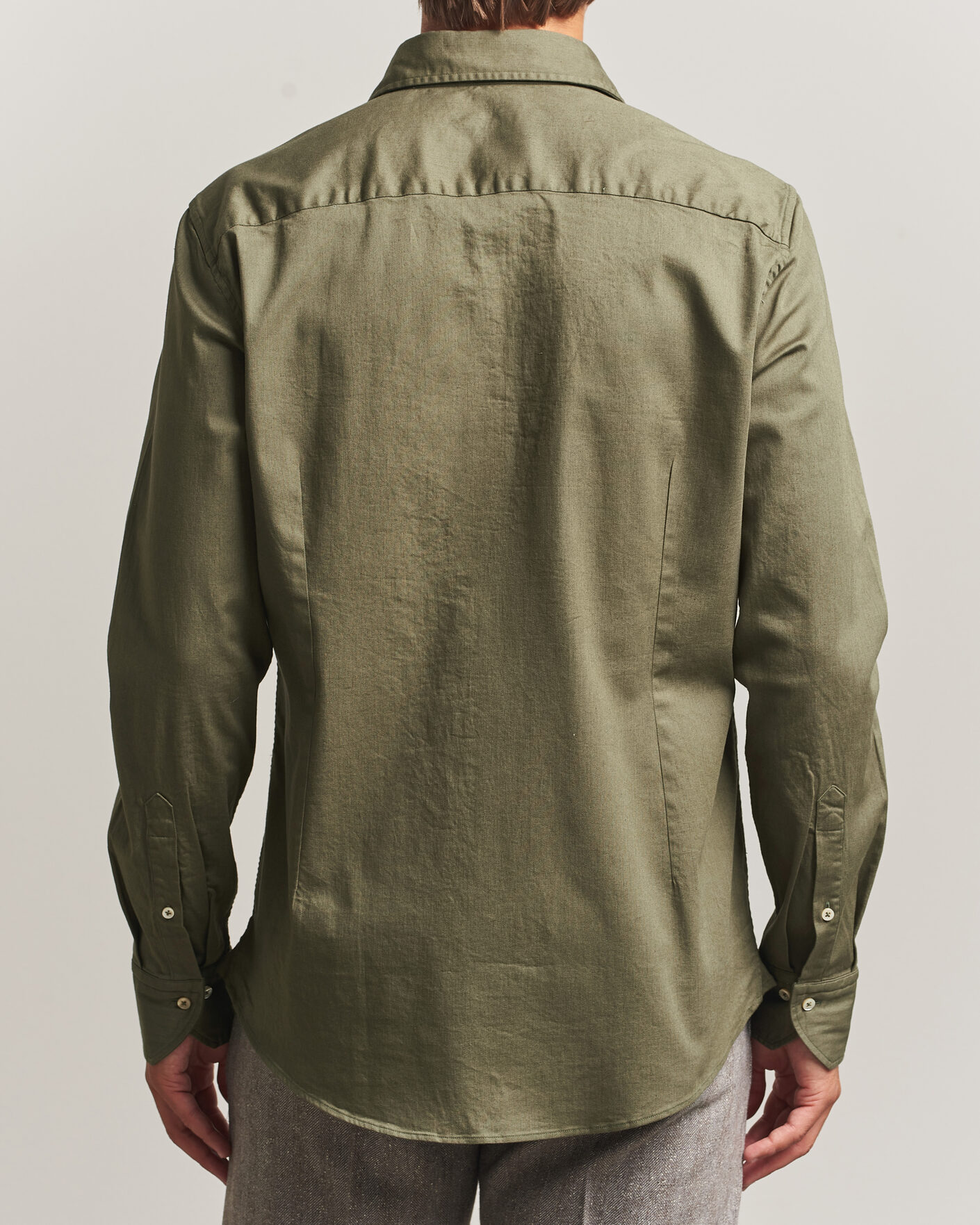 Mies | Kauluspaidat | Stenströms | Slimline Garment Washed Shirt Green Denim