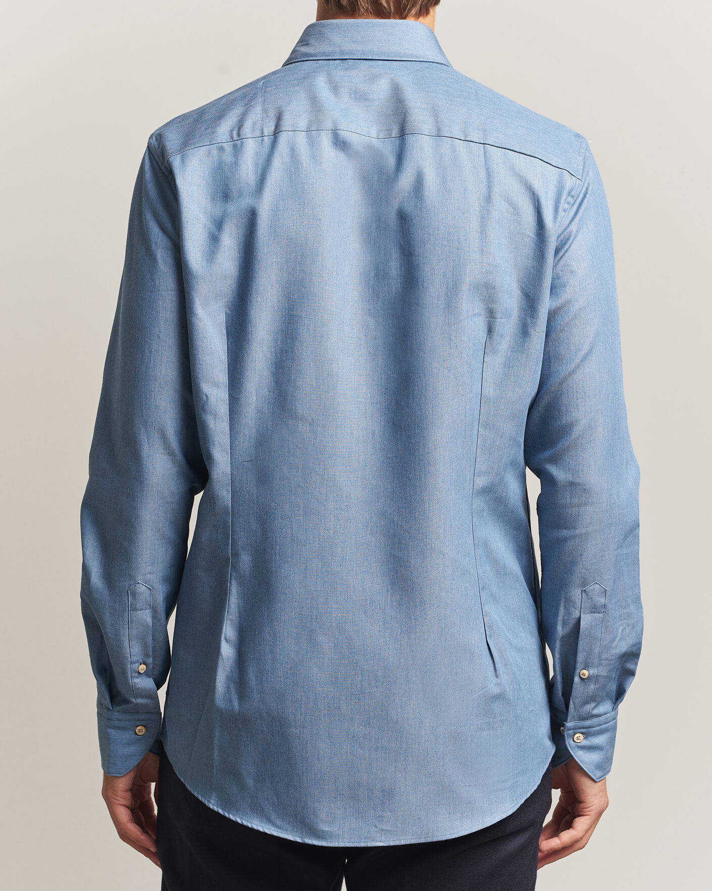 Mies | Kauluspaidat | Stenströms | Slimline Cotton Twill Denim Shirt Blue