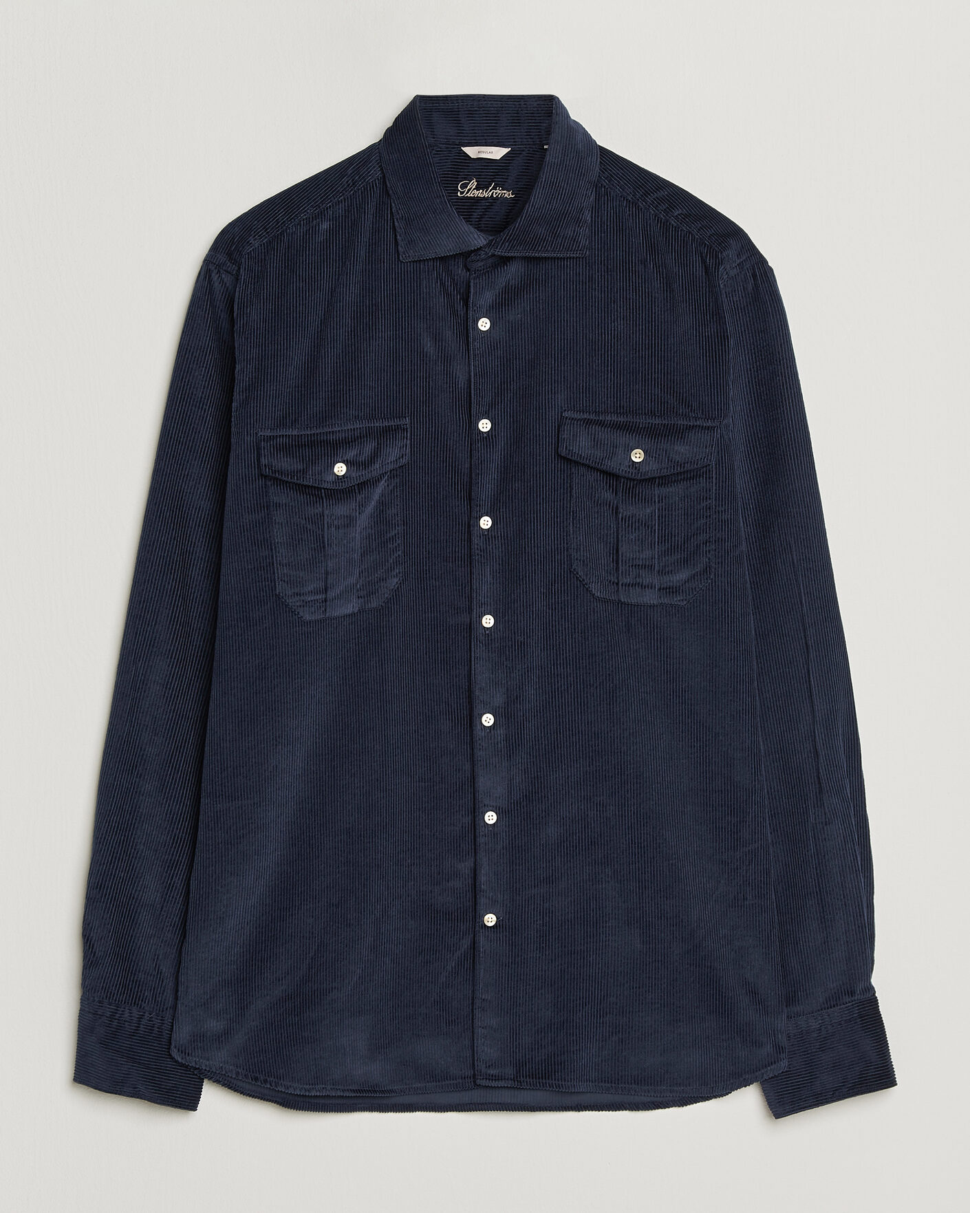 Mies | Kauluspaidat | Stenströms | Regular Fit Cord Pocket Shirt Navy