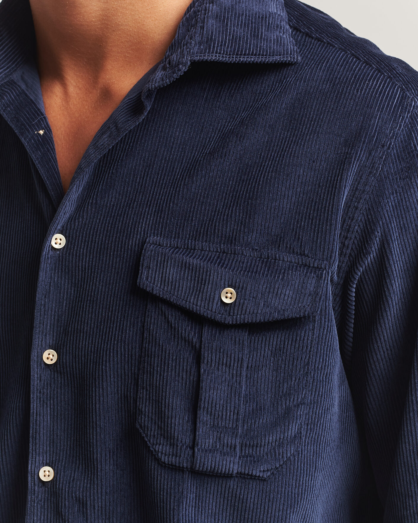 Mies | Kauluspaidat | Stenströms | Regular Fit Cord Pocket Shirt Navy
