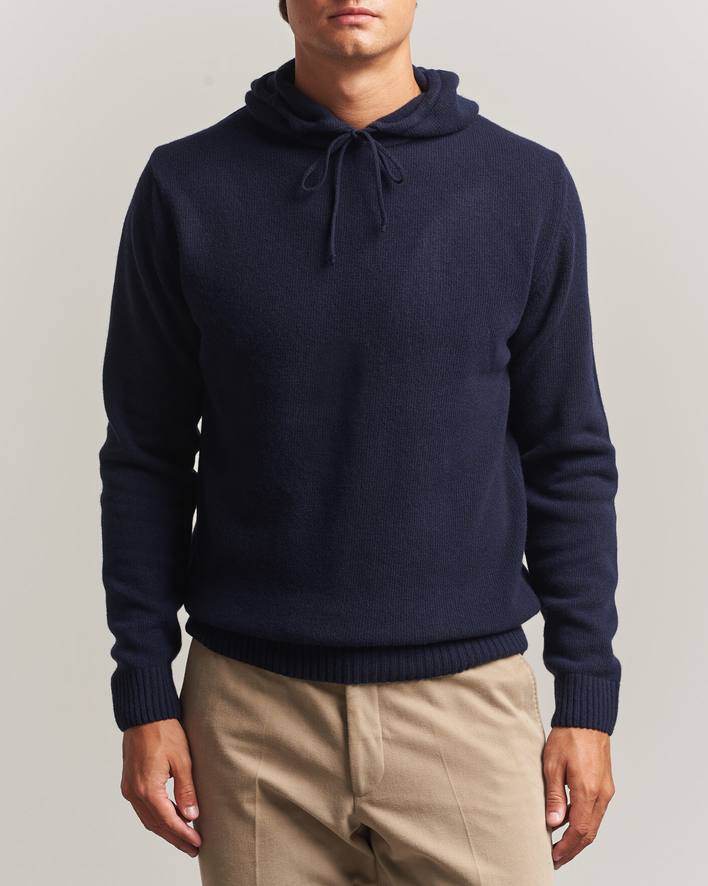 Mies | Puserot | Stenströms | Brushed Merino Hood Navy