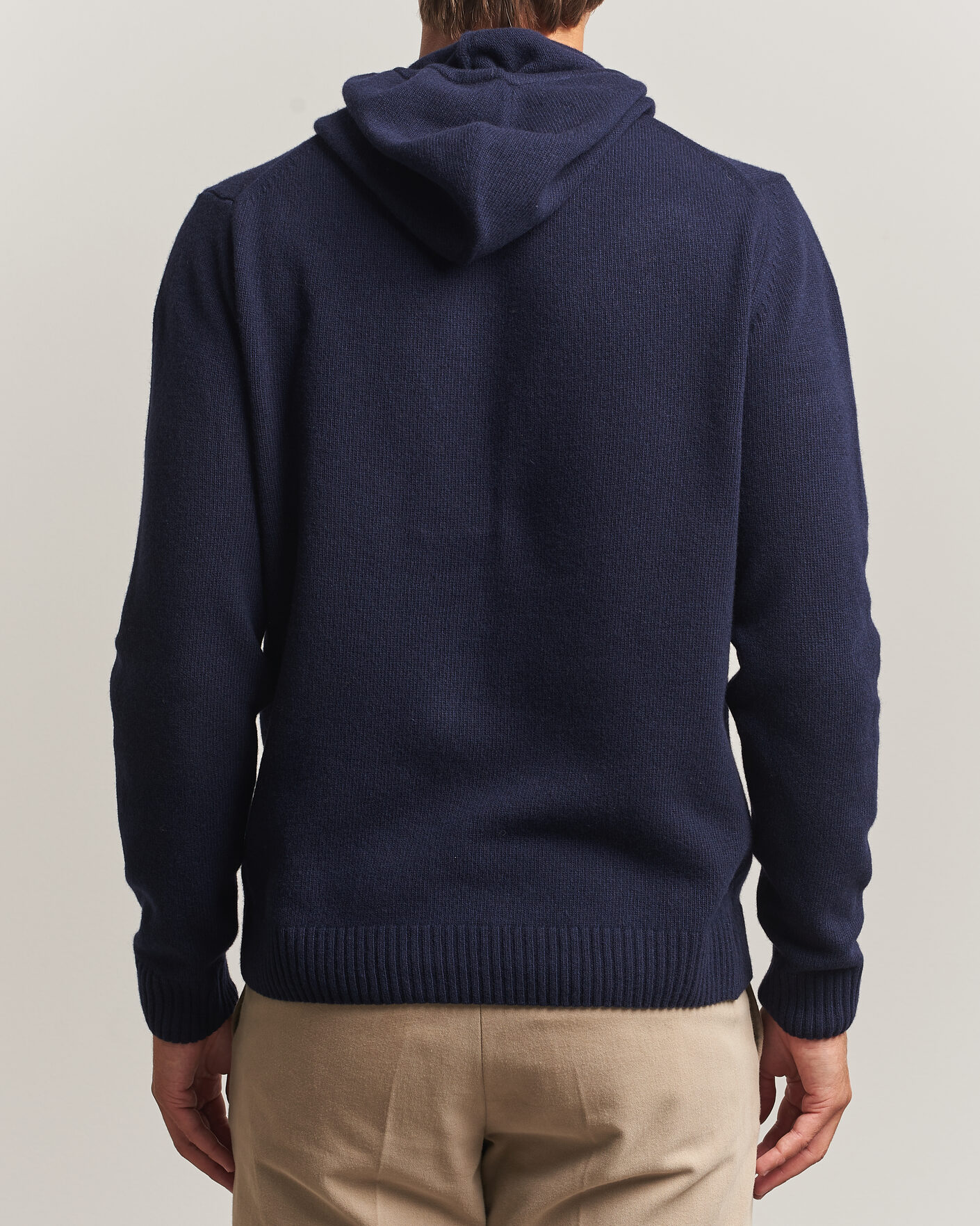Mies | Puserot | Stenströms | Brushed Merino Hood Navy