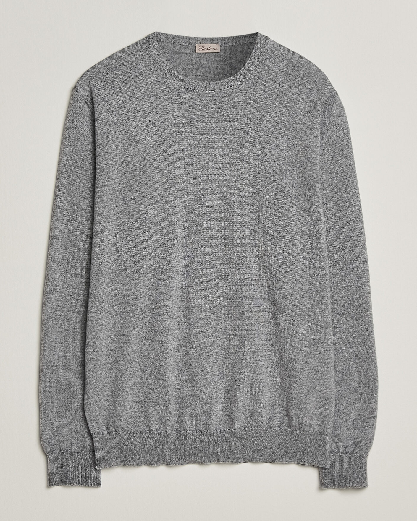 Mies | Puserot | Stenströms | Merino Crew Neck Grey Mouline