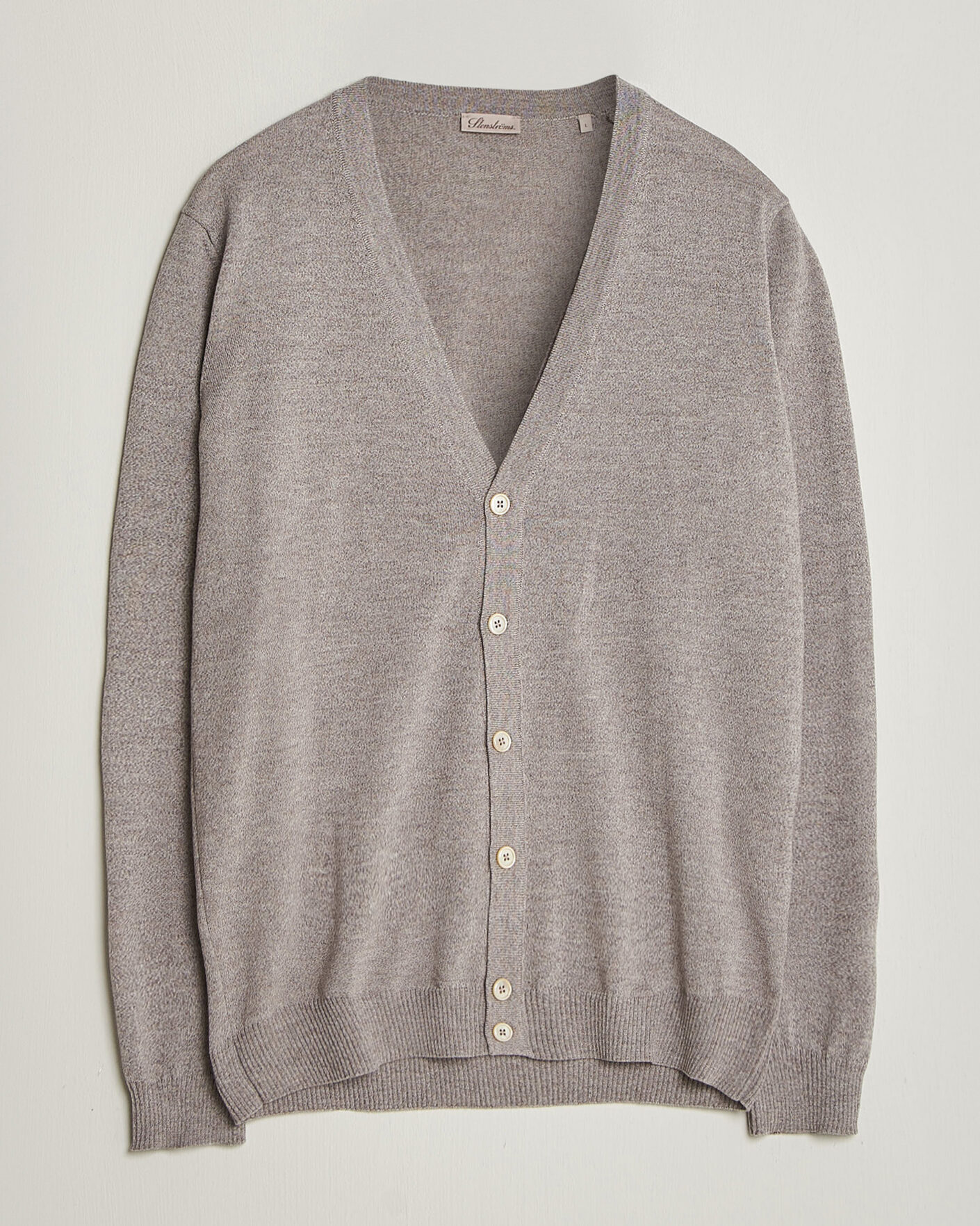 Mies | Puserot | Stenströms | Merino Cardigan Beige Mouline