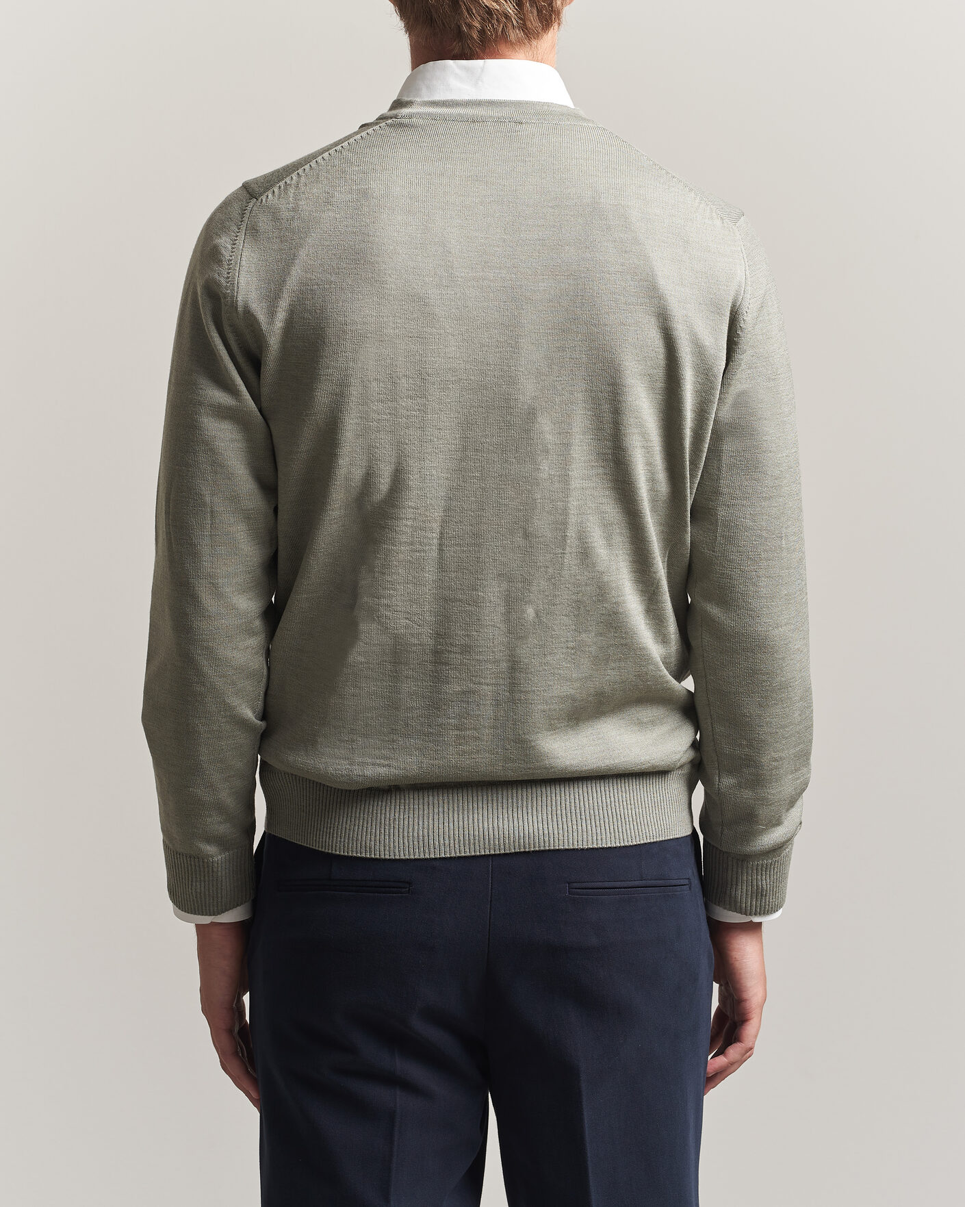 Mies | Puserot | Stenströms | Merino Cardigan Green/Grey