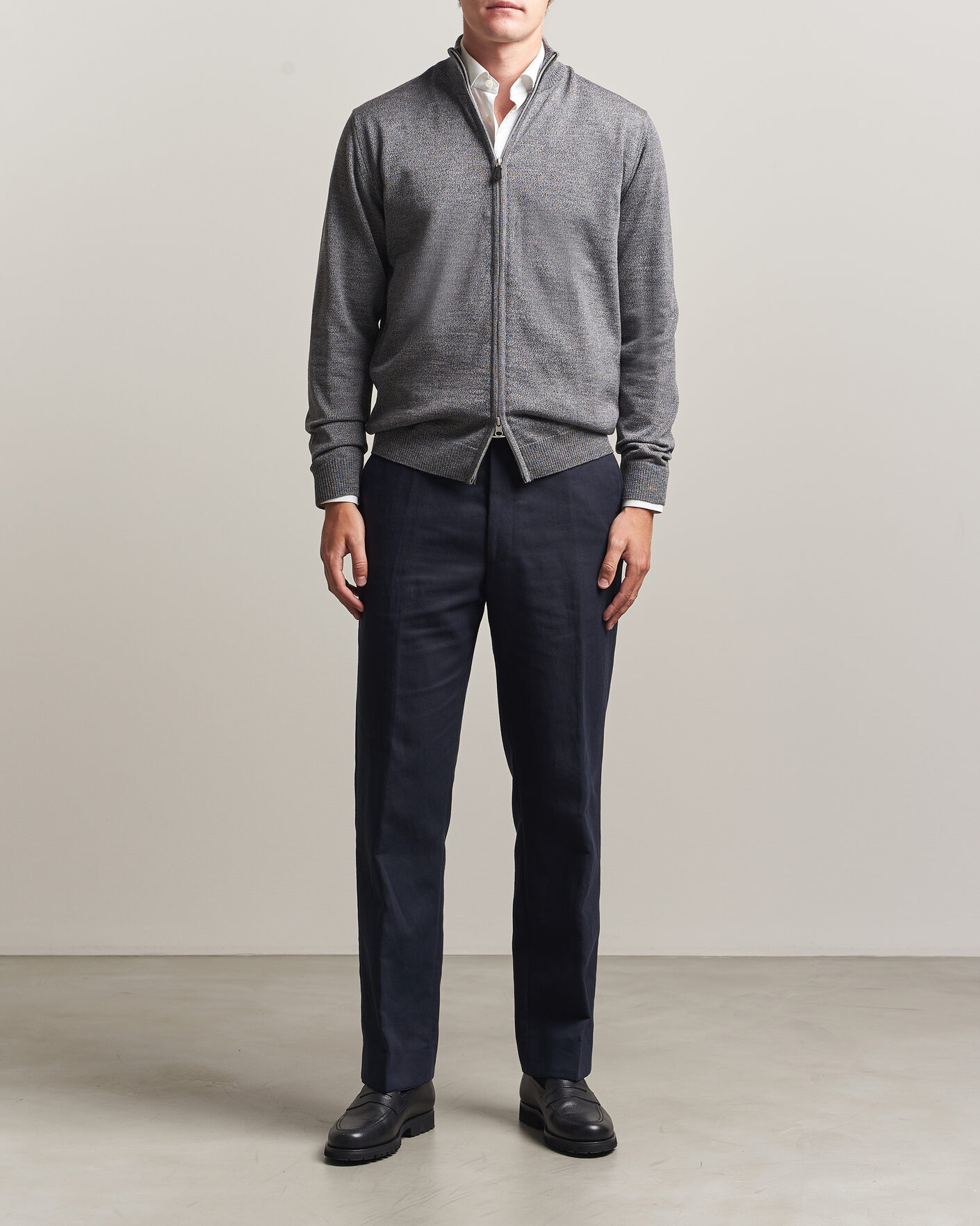 Mies | Puserot | Stenströms | Merino Full Zip Grey